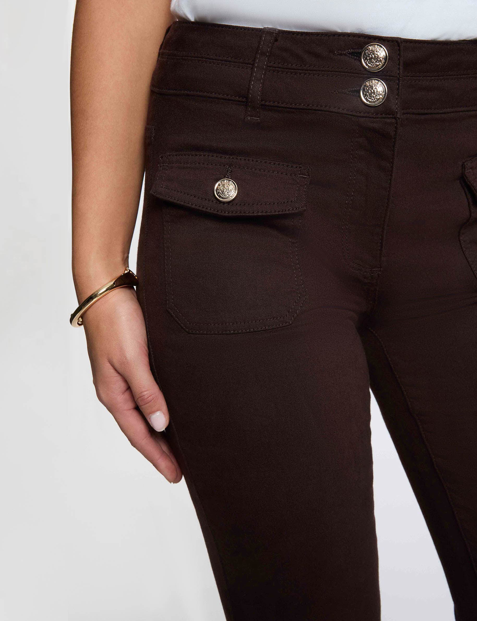 Bootcut broek donker bruin vrouw