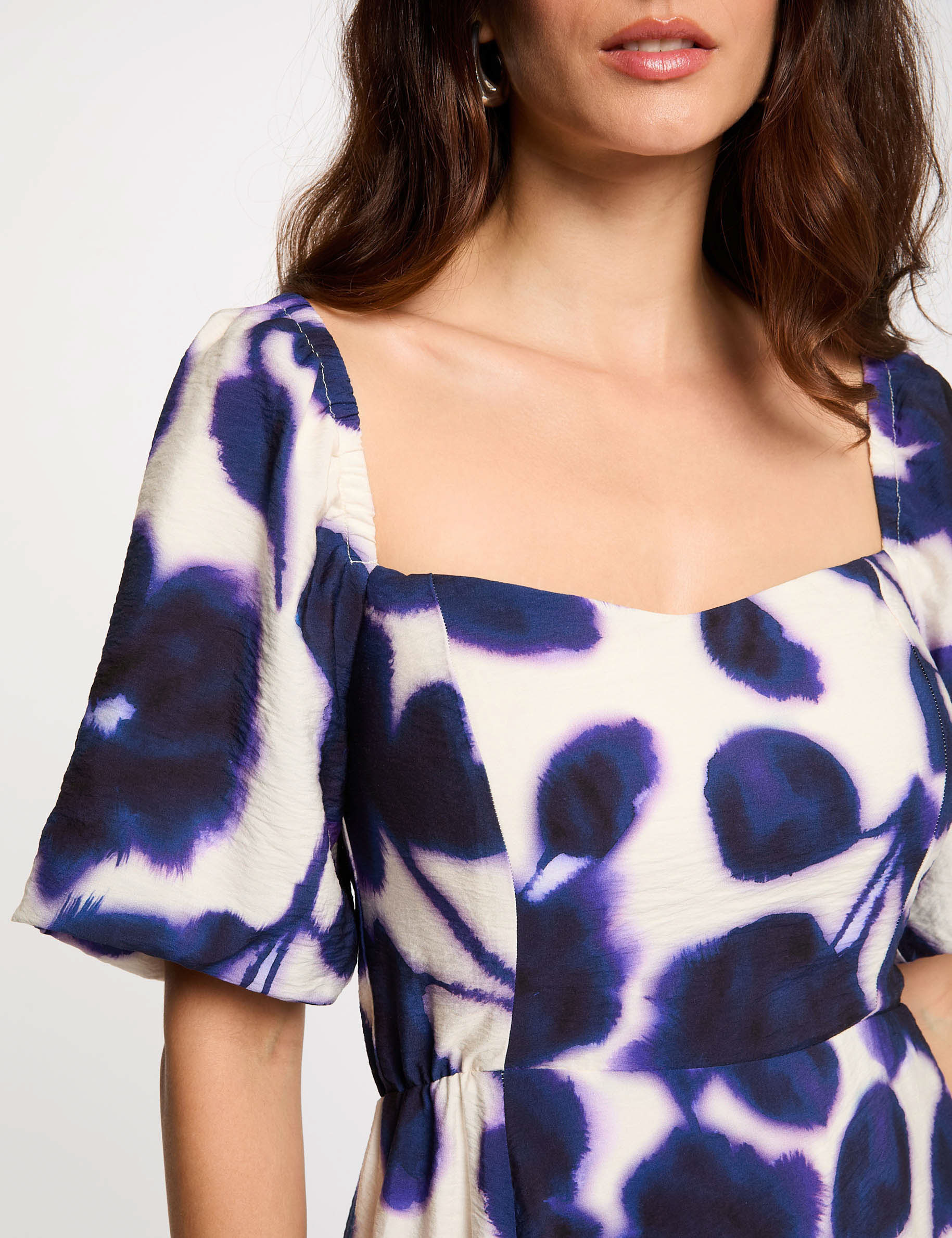 lange rechte jurk met print meerkleurig vrouw Lange rechte jurk met print meerkleurig vrouw