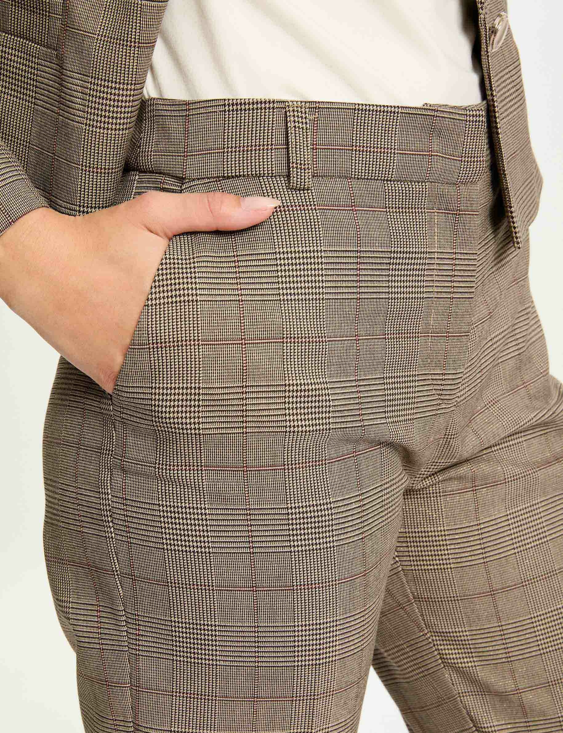 nauwsluitende geruite broek meerkleurig vrouw Nauwsluitende geruite broek meerkleurig vrouw