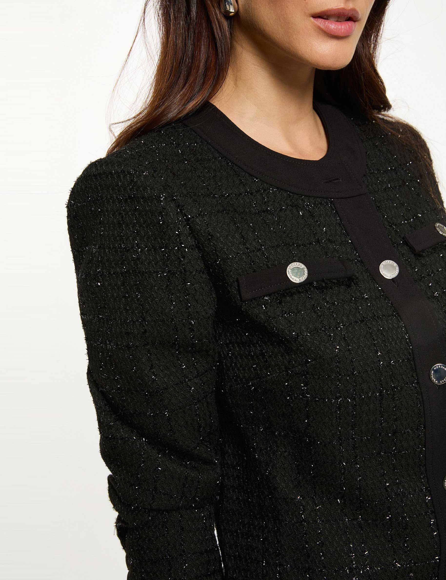 Veste courte ajustée noir femme