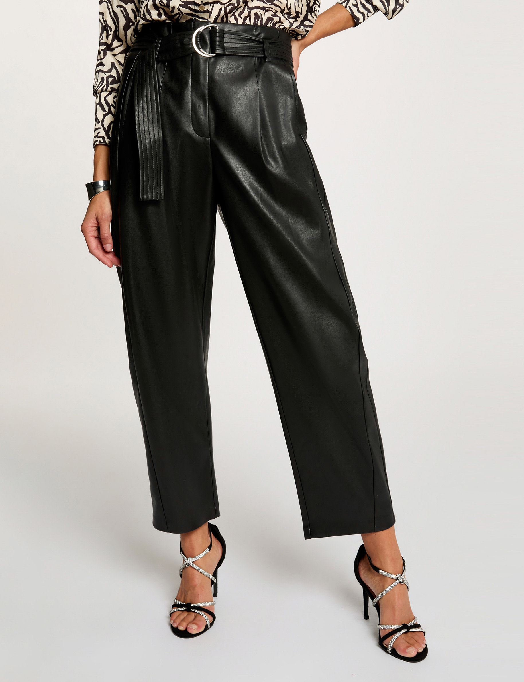 pantalon large taille haute noir femme Pantalon large taille haute noir femme