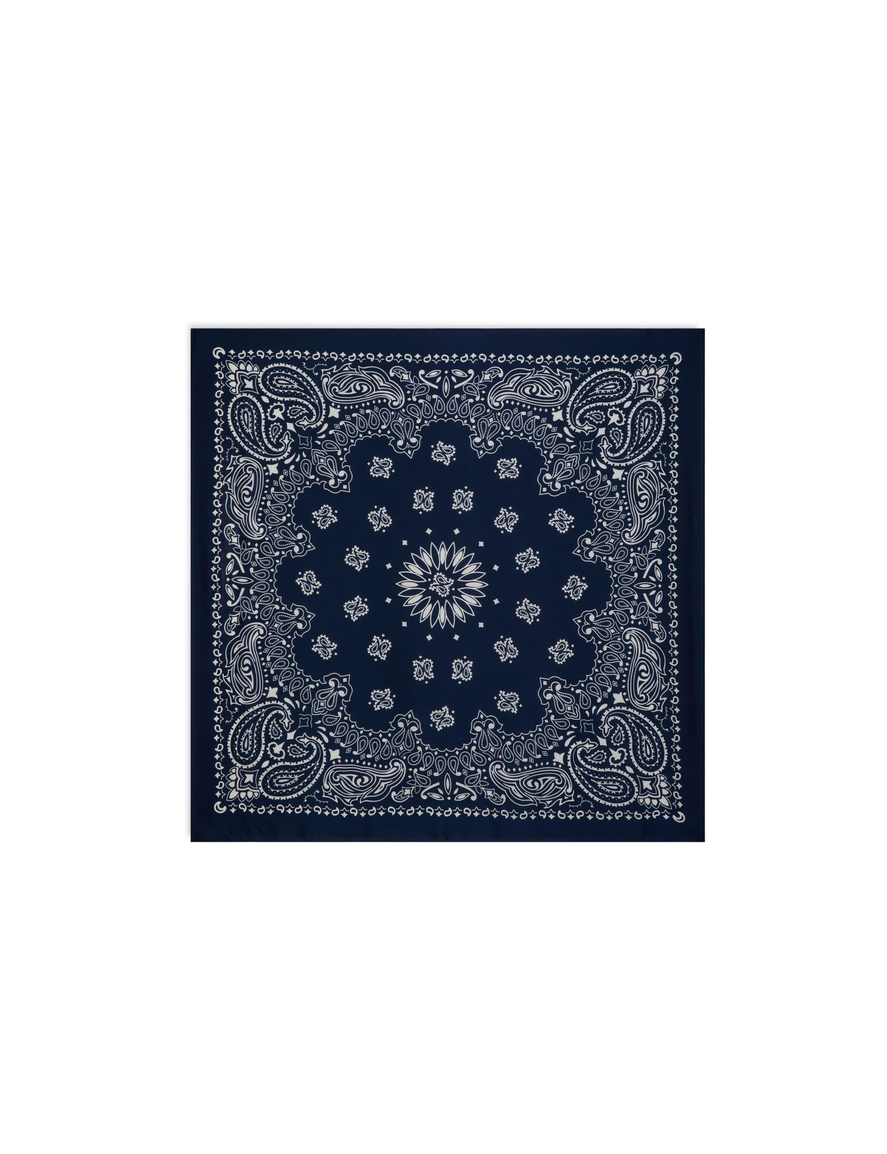 Foulard satin&eacute; bleu marine femme