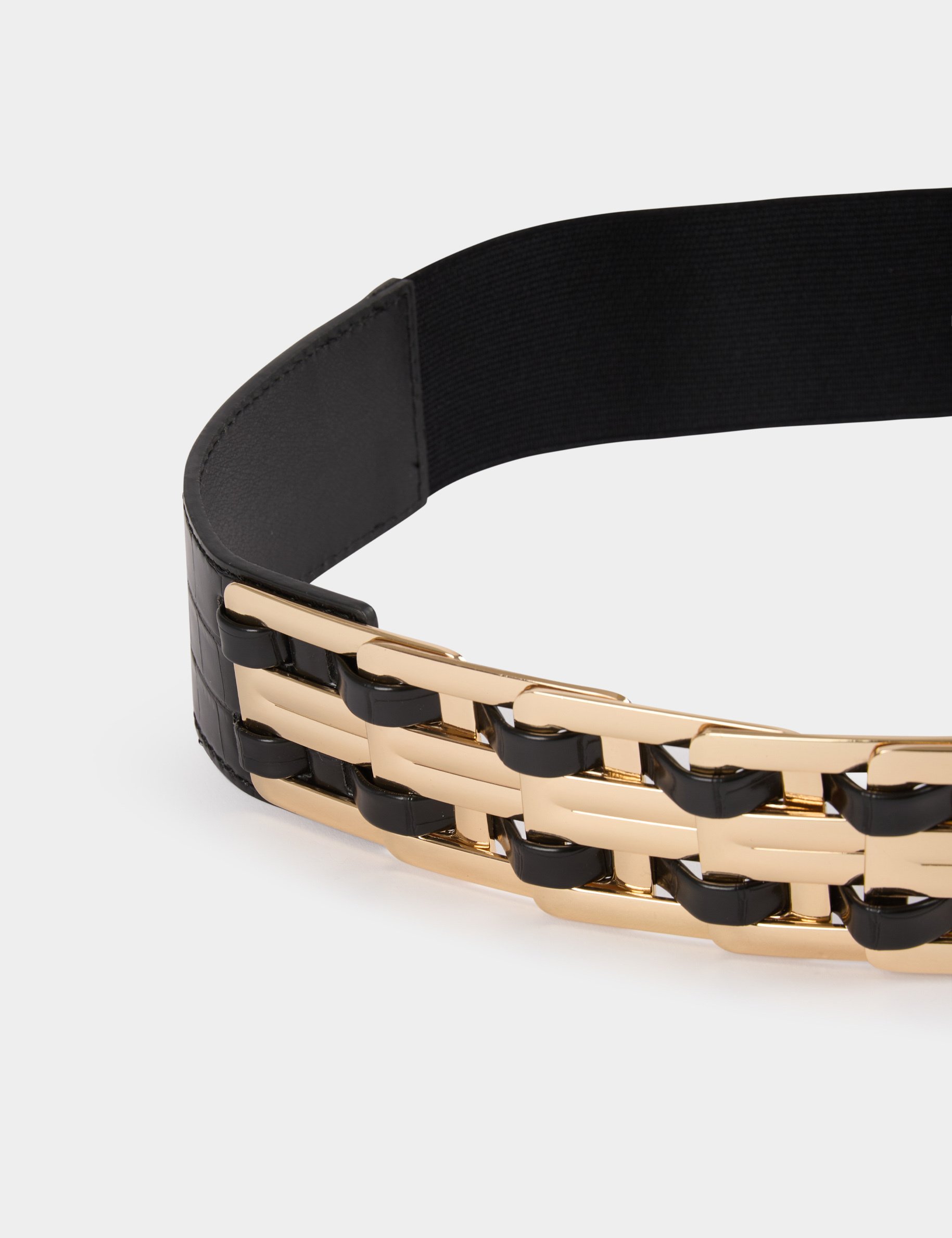 elastische riem met gespen zwart vrouw Elastische riem met gespen zwart vrouw