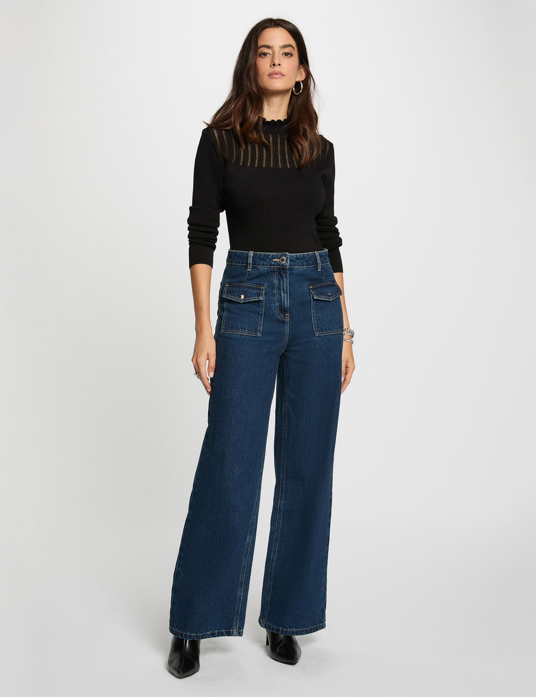 pull col montant noir femme Pull col montant noir femme