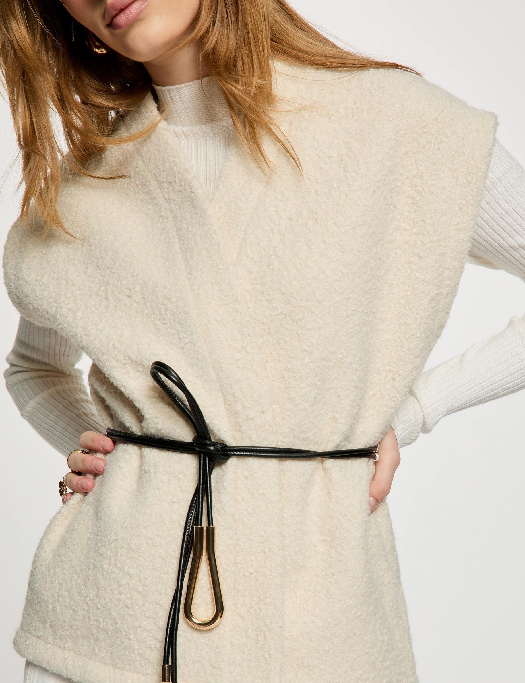 Veste sans manches ivoire femme