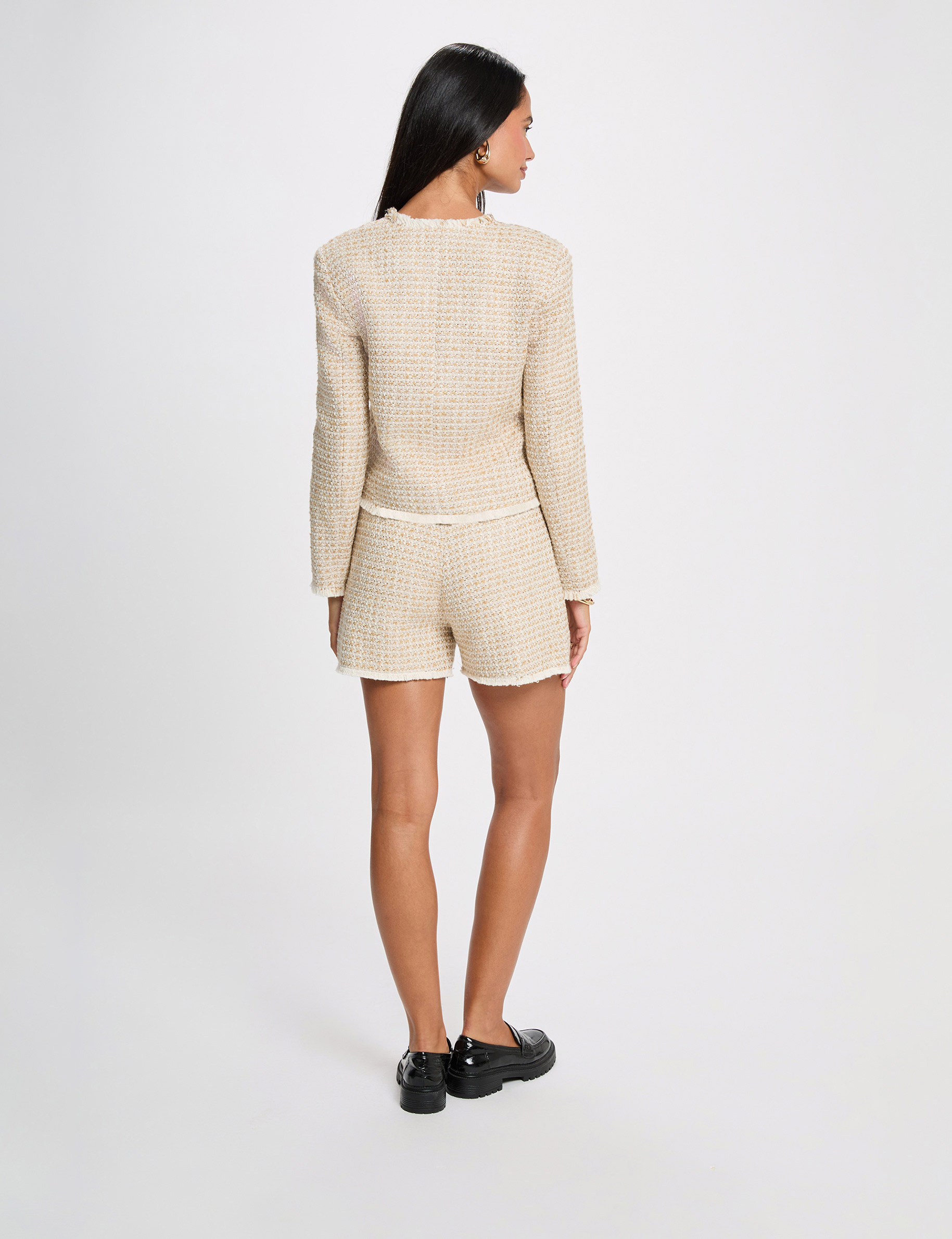 Tweed short met hoge taille meerkleurig vrouw