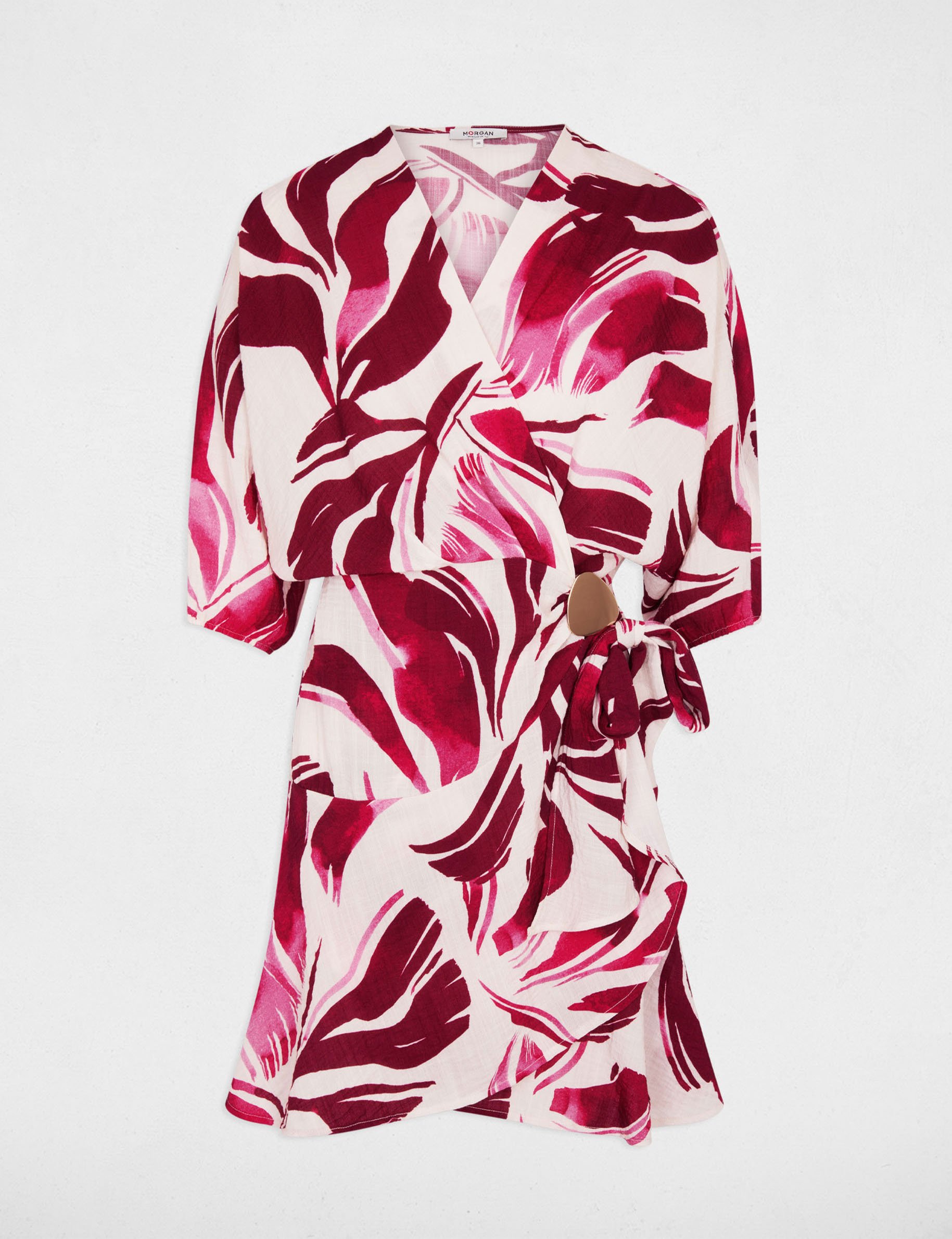 Robe pliss&eacute;e cache coeur multicolore femme