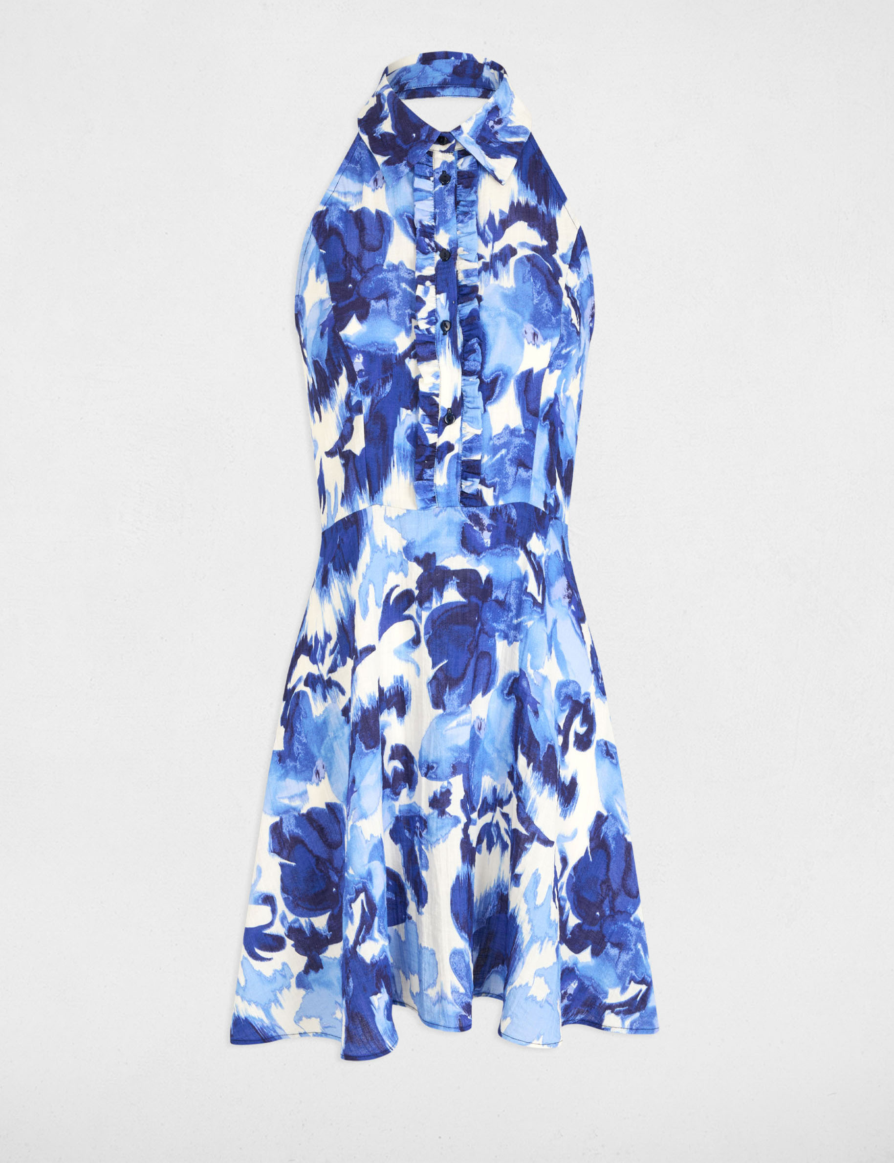 robe courte evasee imprimee multicolore femme Robe courte évasée imprimée multicolore femme