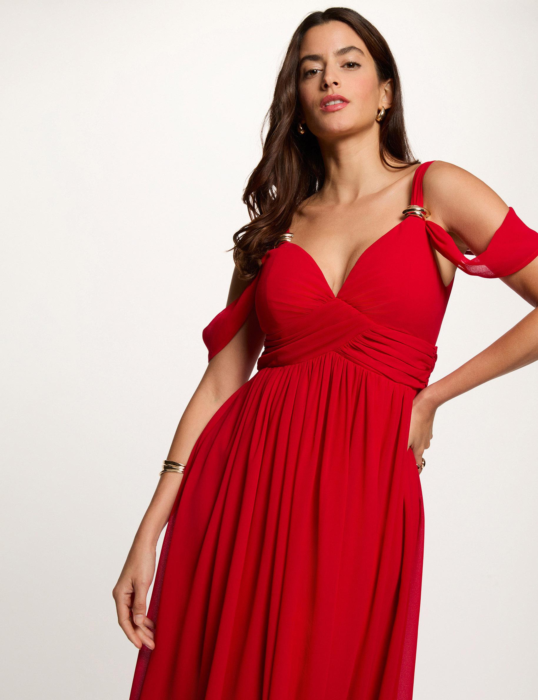 Robe longue rouge femme