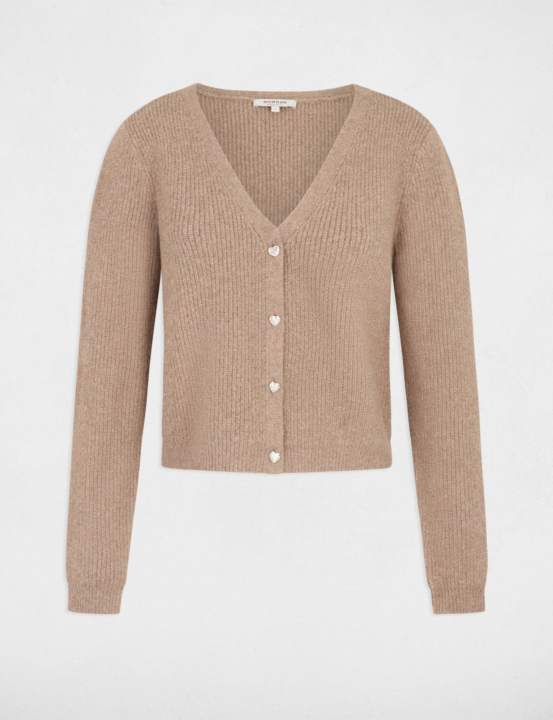 Vest met V-hals medium beige vrouw