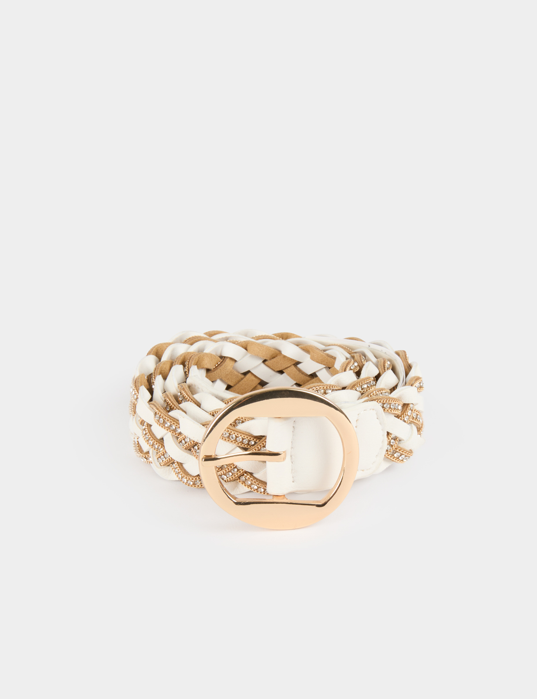 ceinture tressee avec strass blanc femme Ceinture tressée avec strass blanc femme