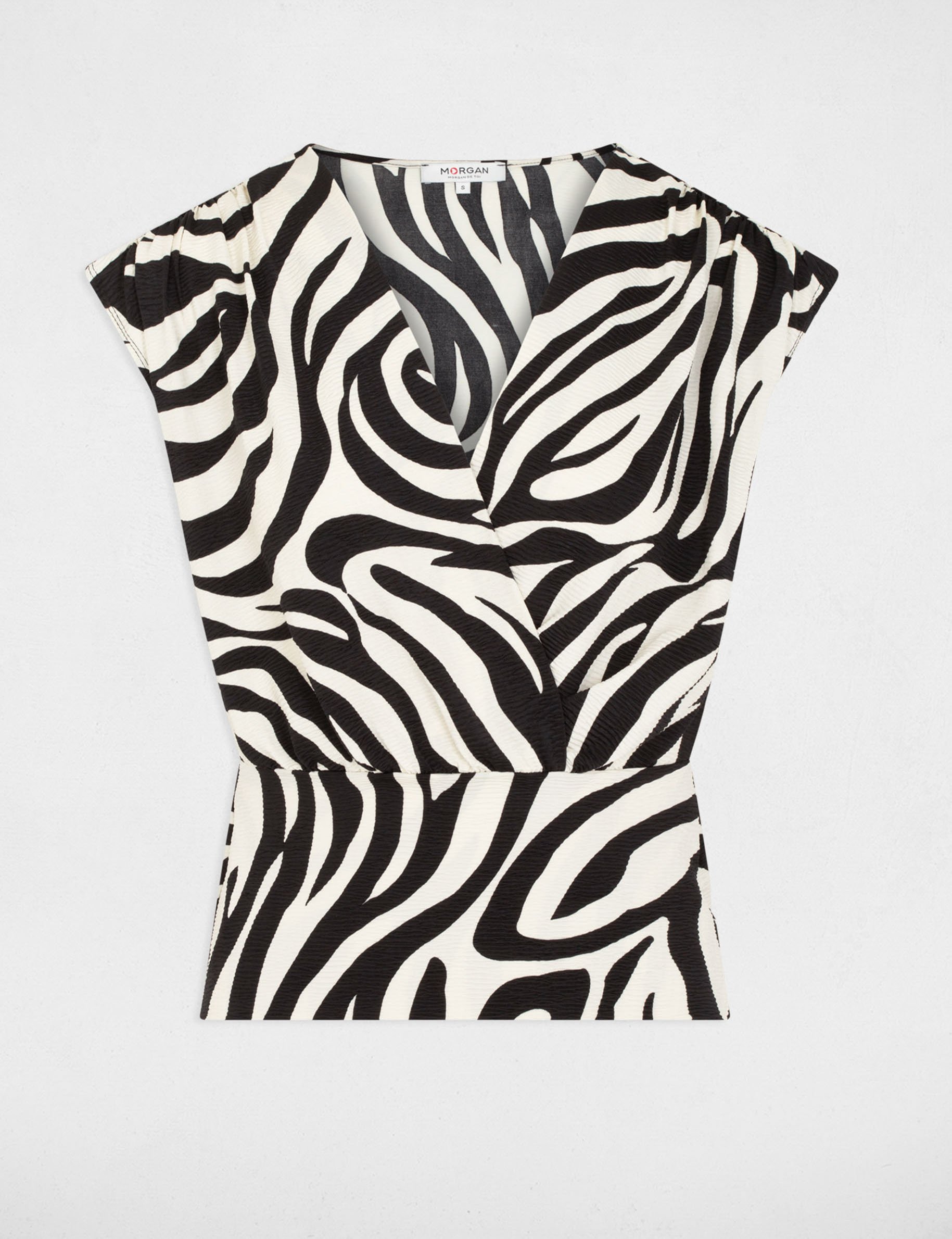 T-shirt met zebraprint meerkleurig vrouw