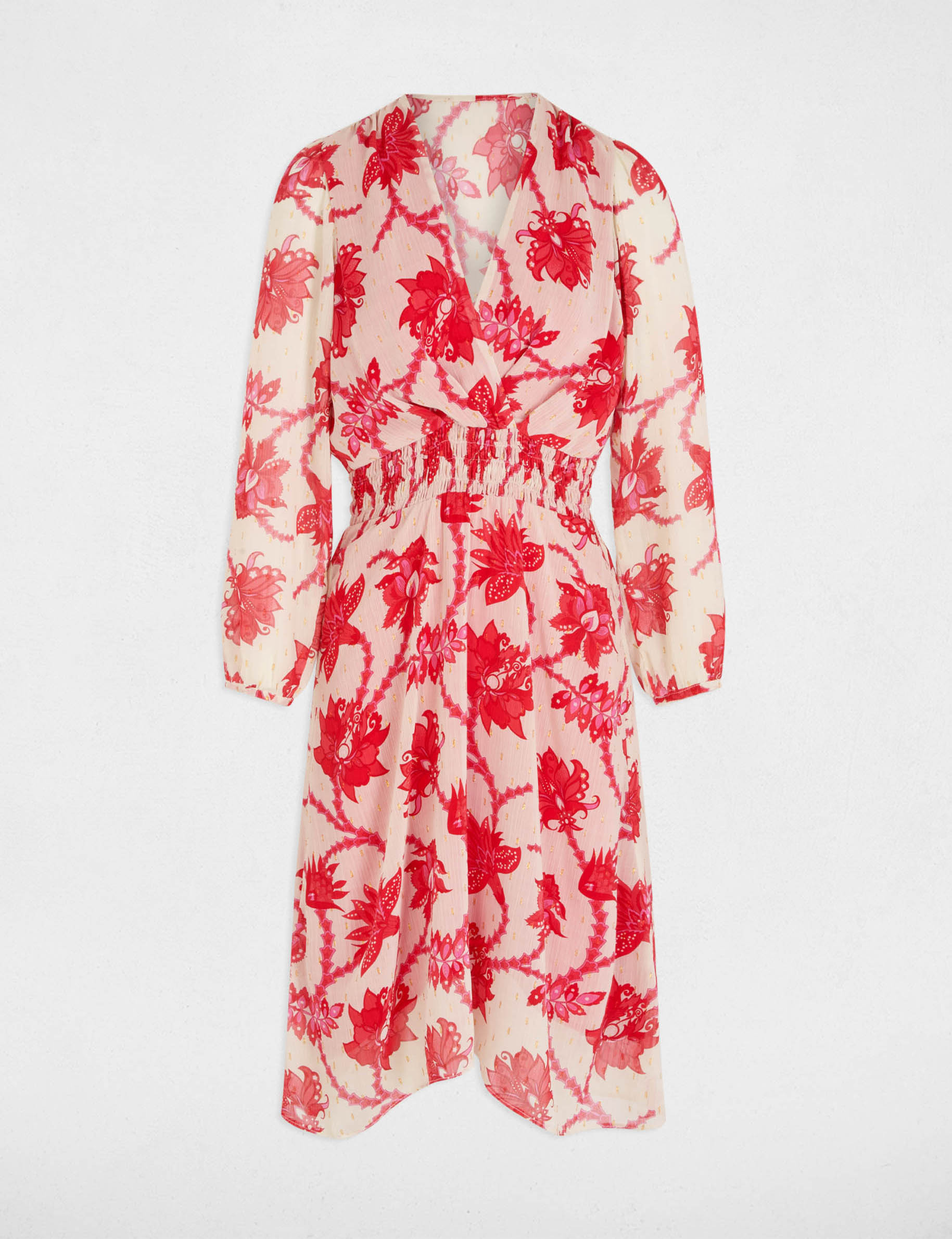 Robe évasée imprimée multicolore femme