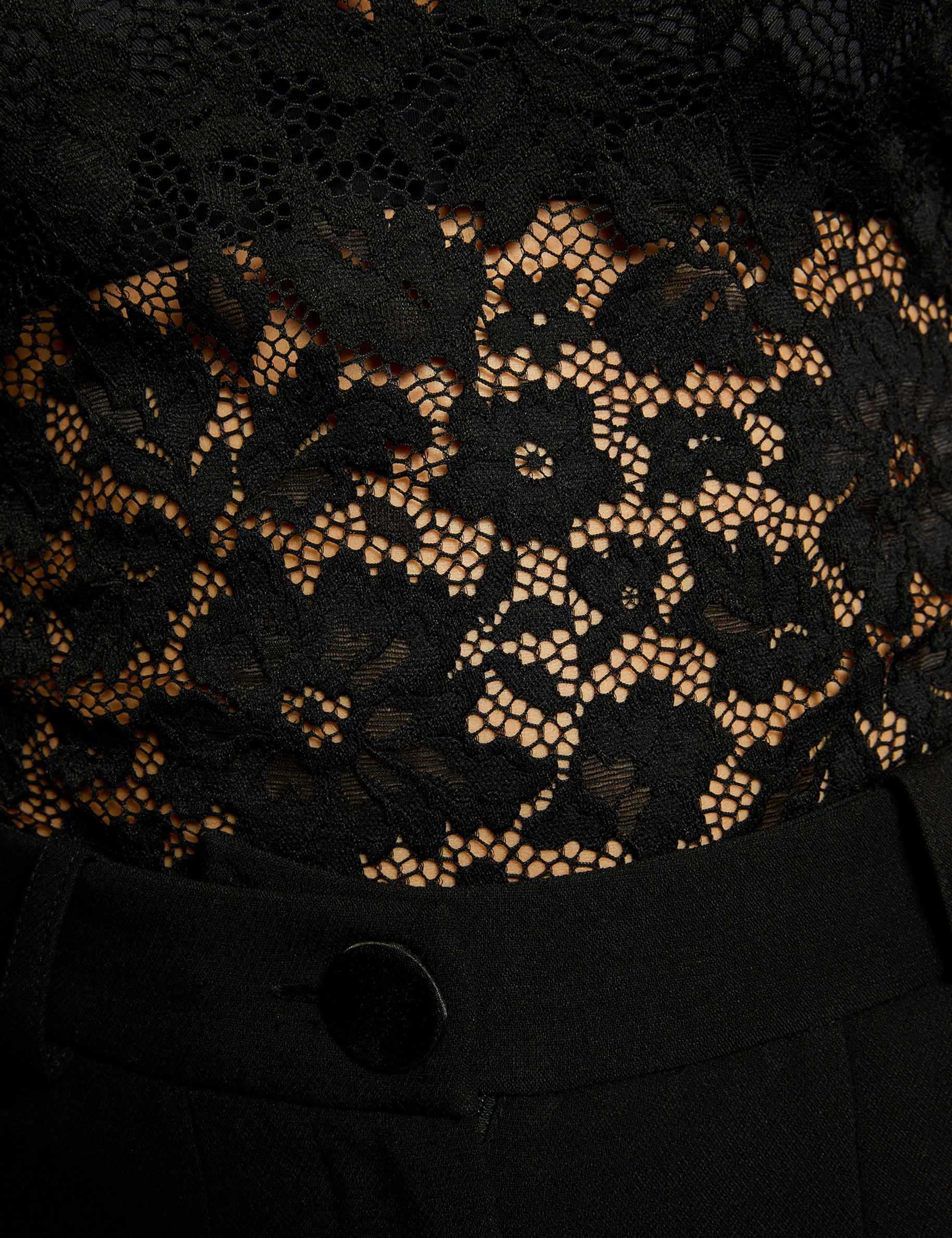 body dentelle decollete noir femme null