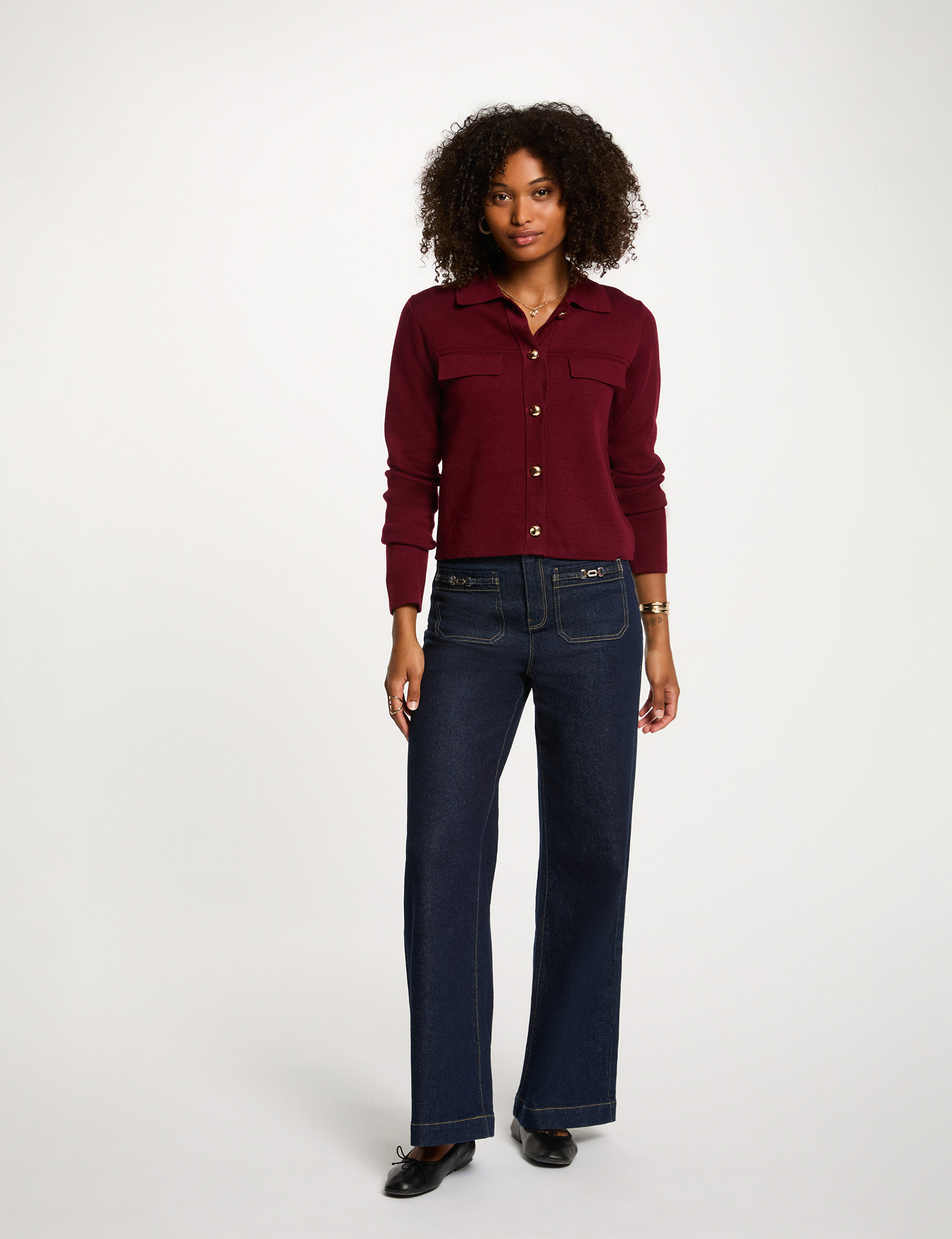 vest met lange mouwen bordeaux vrouw Vest met lange mouwen bordeaux vrouw