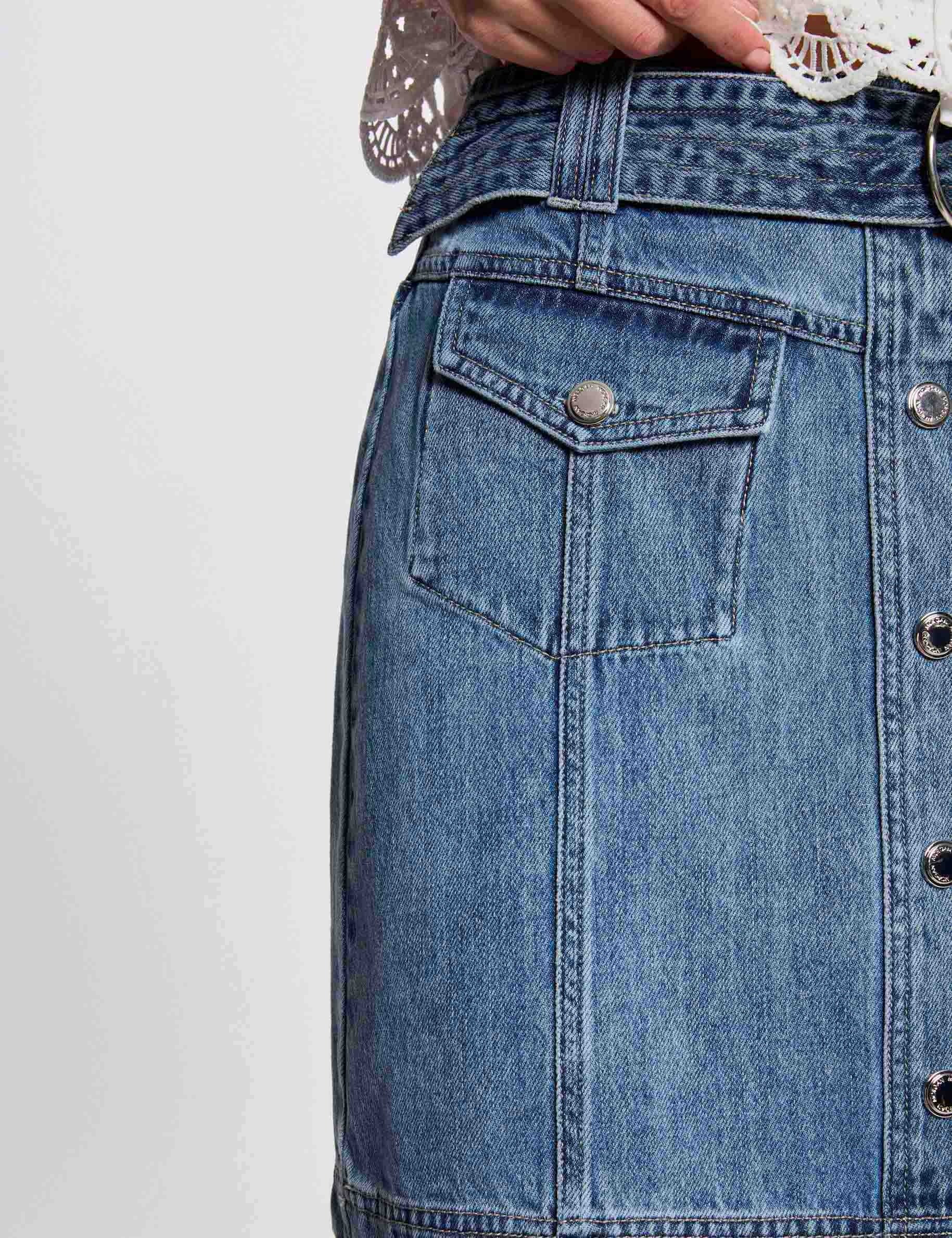 korte jeansrok stone washed denim vrouw Korte jeansrok stone washed denim vrouw