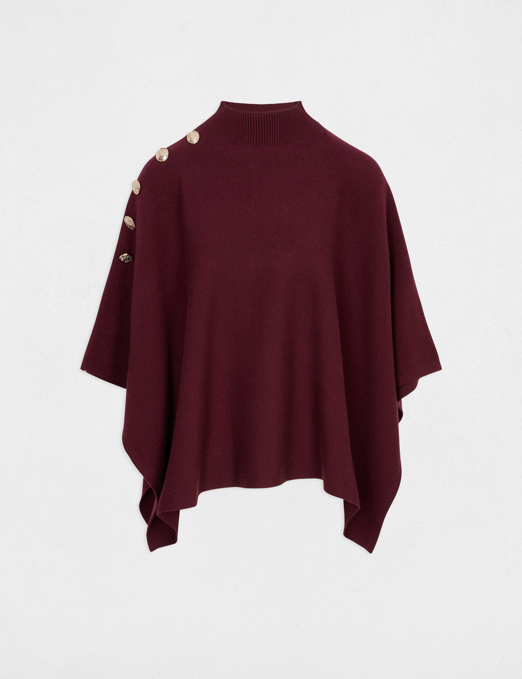 Cape met opstaande kraag pruim vrouw