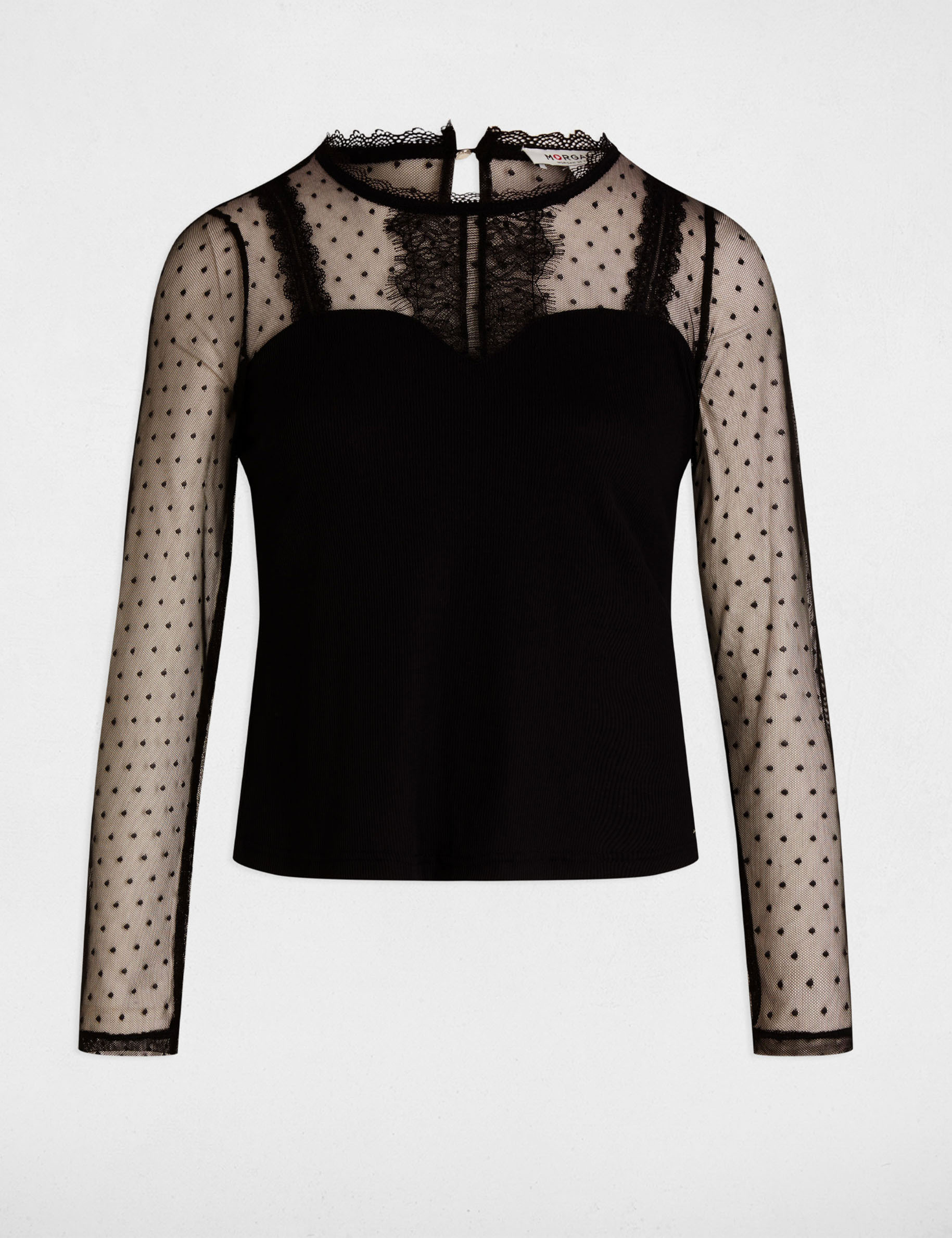 t shirt manches longues noir femme T-shirt manches longues noir femme