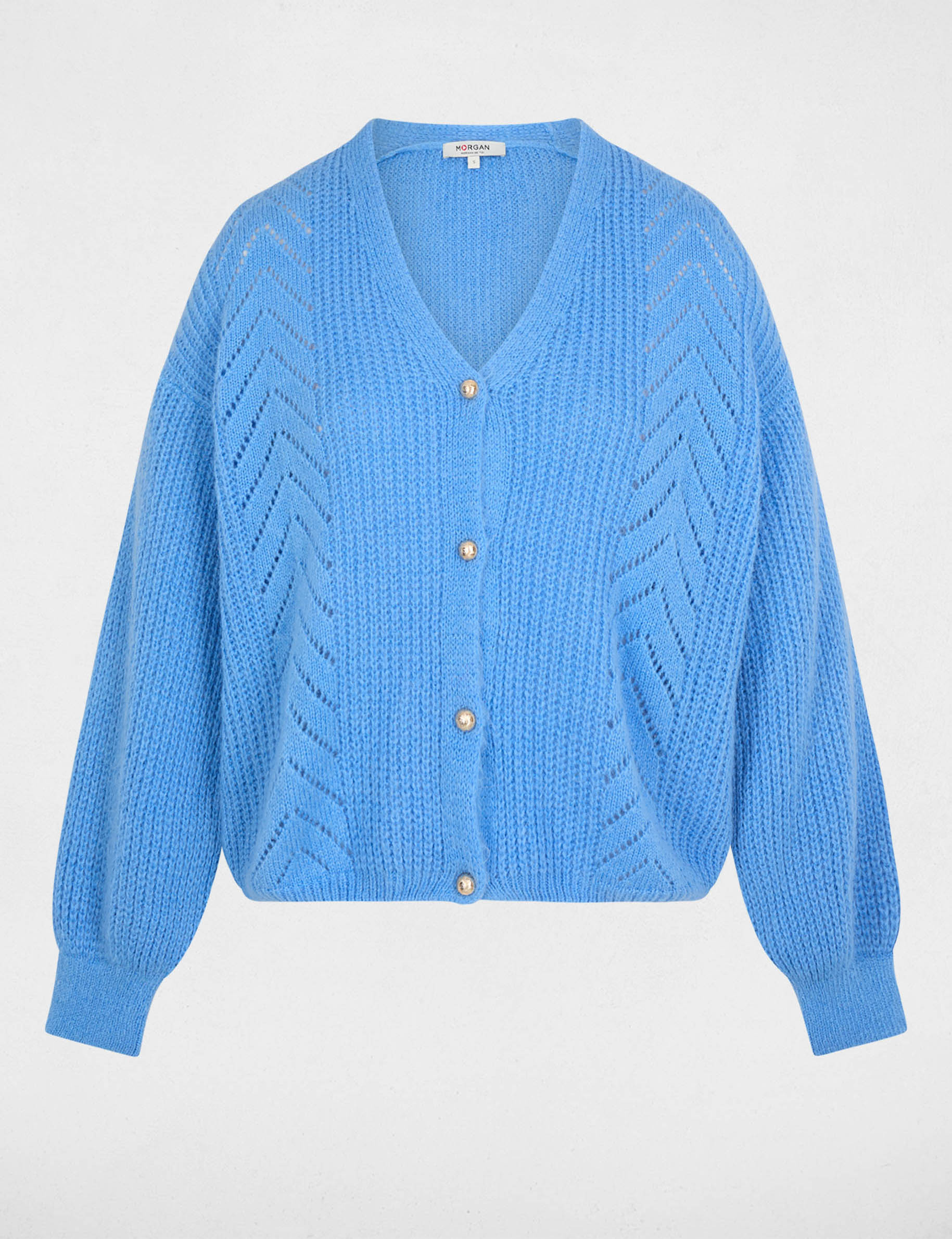 Vest met V-hals bleu vrouw