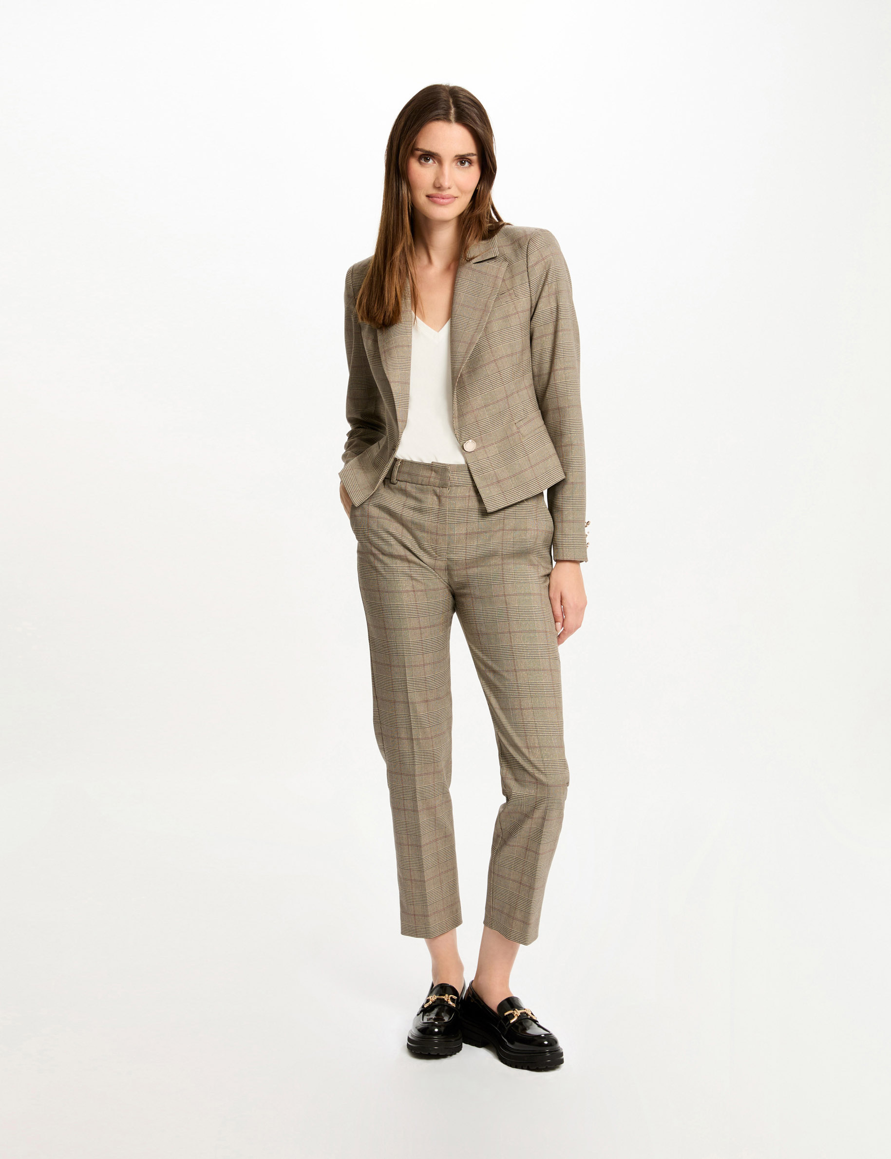 nauwsluitende geruite broek meerkleurig vrouw Nauwsluitende geruite broek meerkleurig vrouw