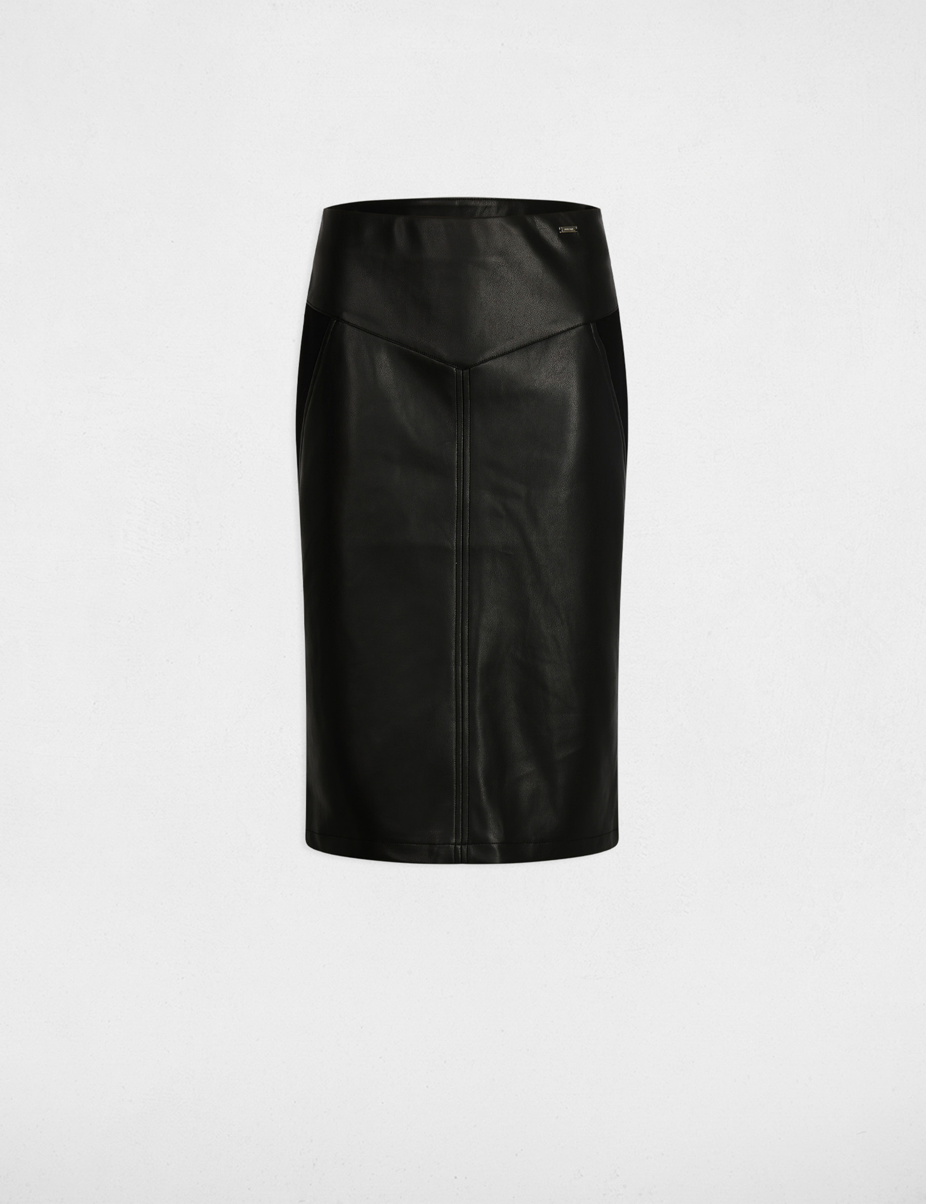 jupe ajustee similicuir noir femme zwart vrouw