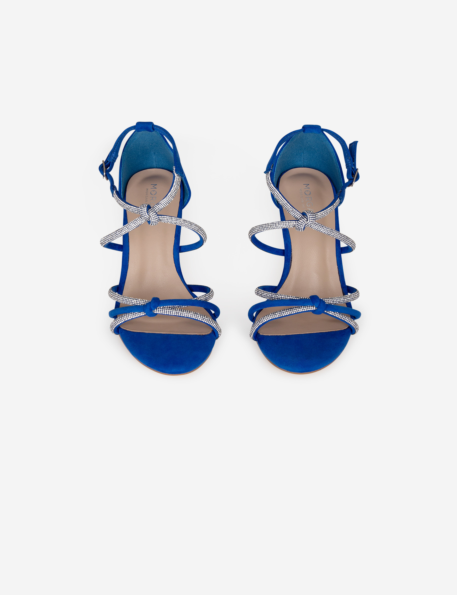 sandales a talons avec brides strass bleu femme Sandales à talons avec brides strass bleu femme