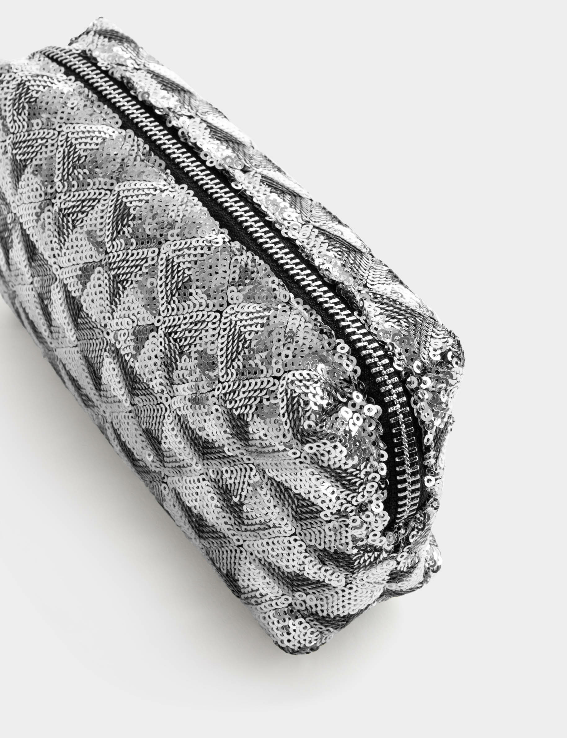 Make-up tas met pailleten zilver vrouw Make-up tas met pailleten zilver vrouw
