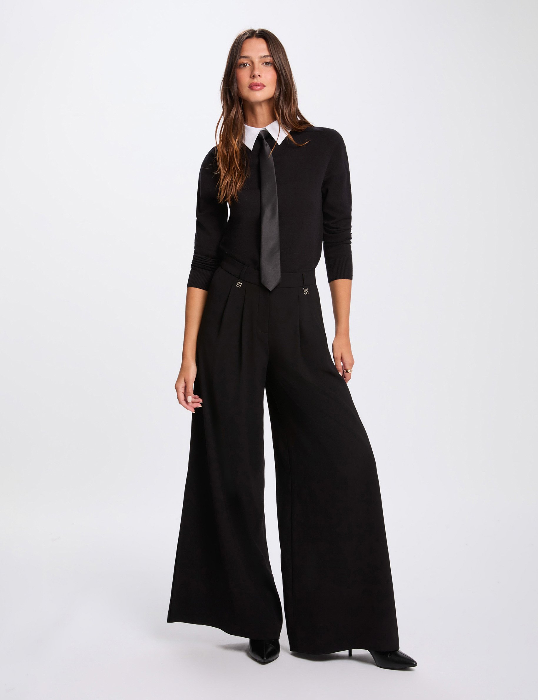 pull col revers noir femme Pull col revers noir femme