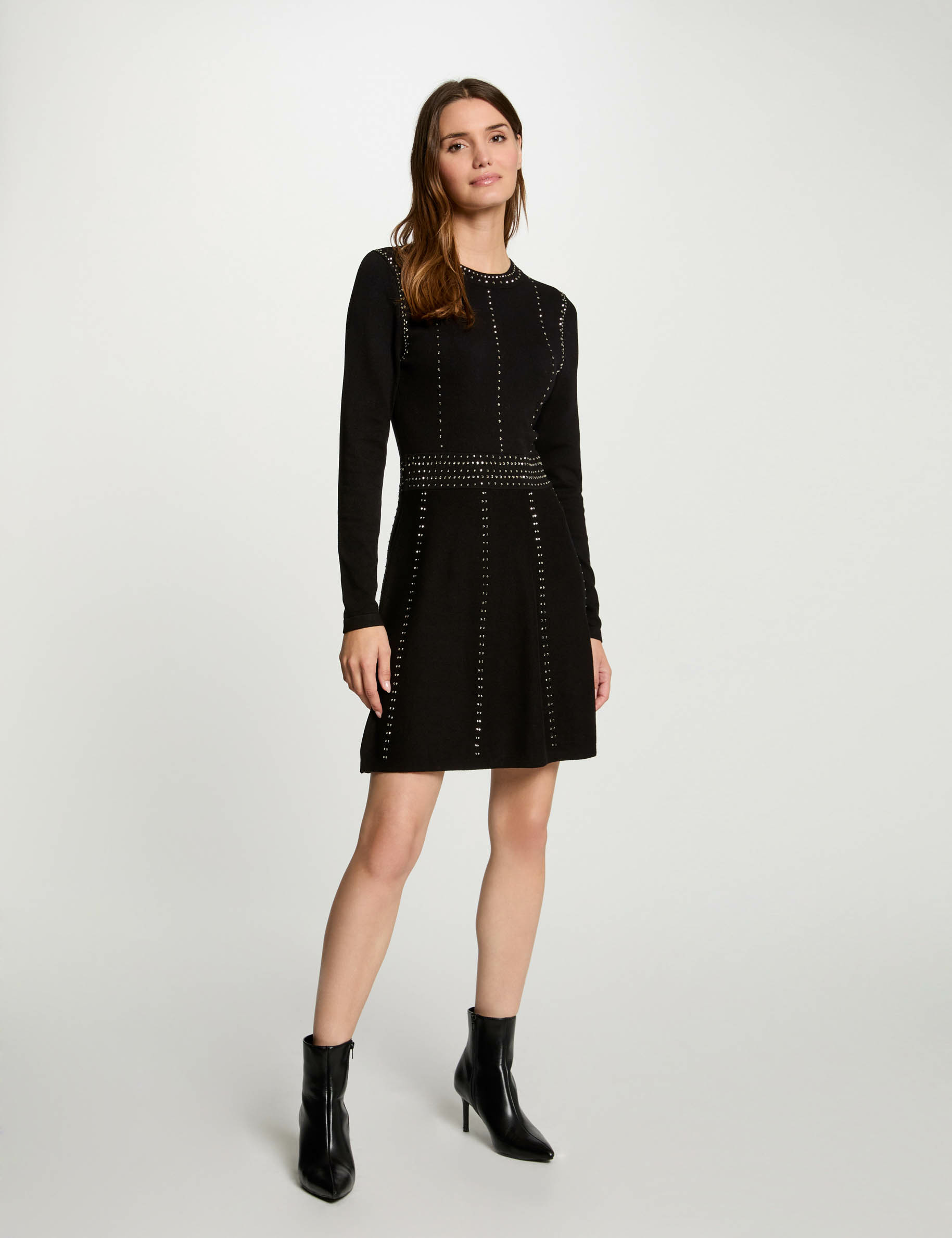 robe tricot courte ajustee noir femme Robe tricot courte ajustée noir femme