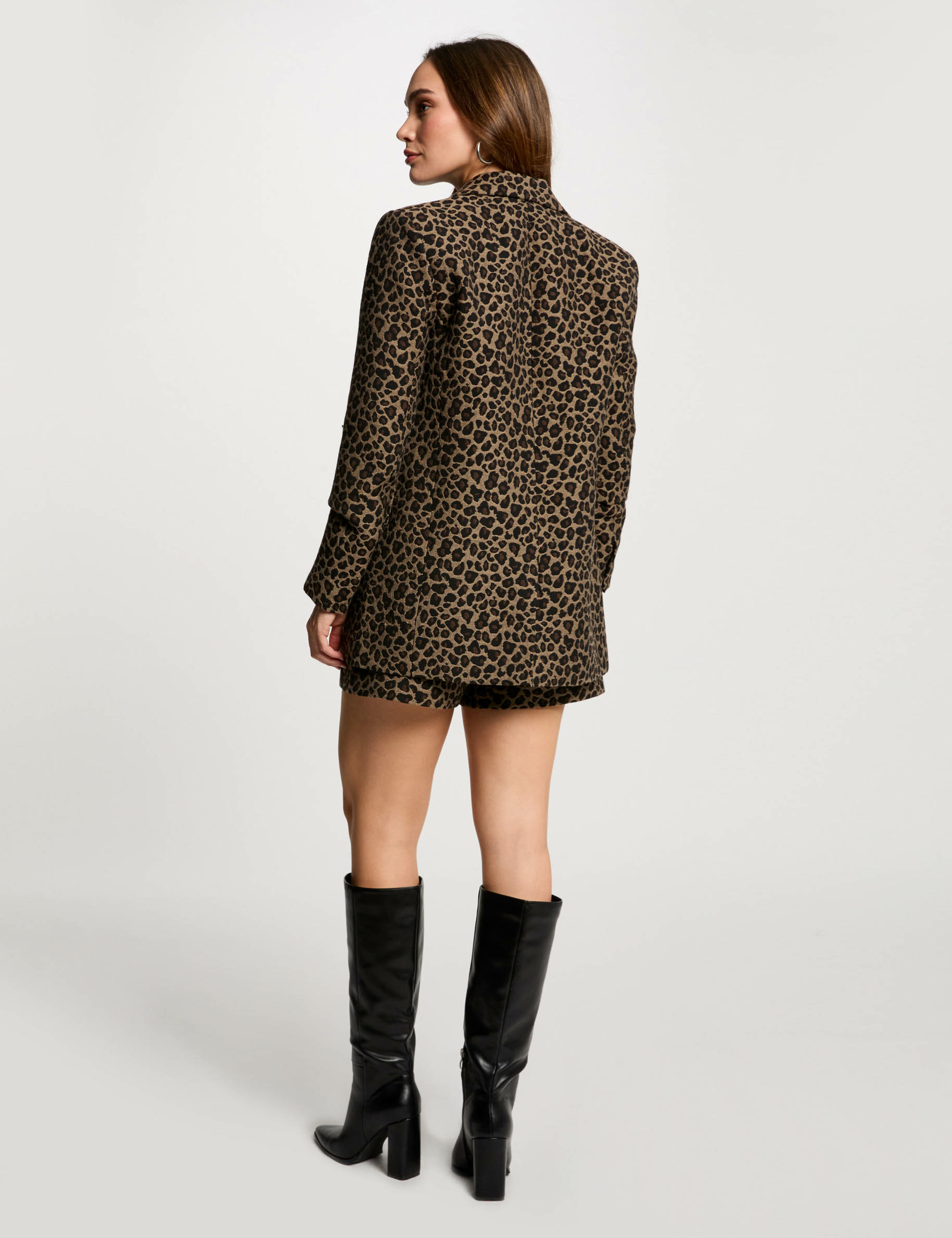 jas met luipaardprint meerkleurig vrouw Jas met luipaardprint meerkleurig vrouw