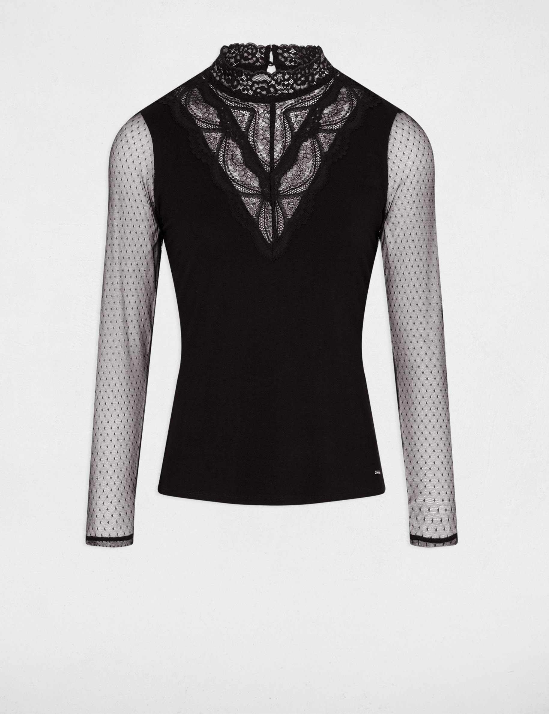 t shirt manches longues noir femme T-shirt manches longues noir femme