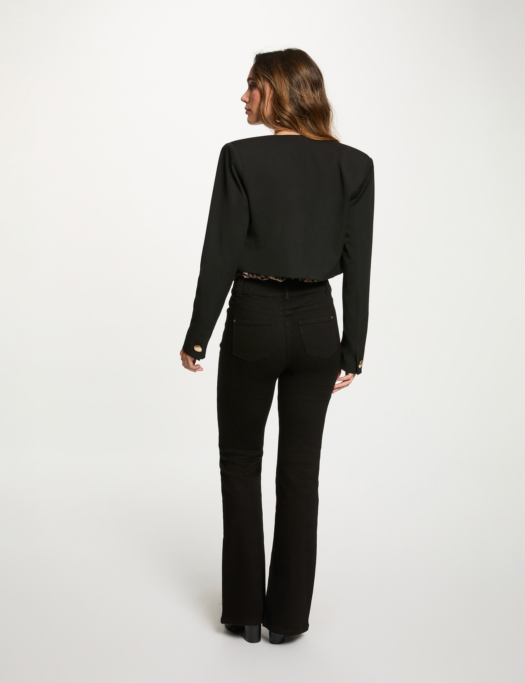 Veste courte noir femme