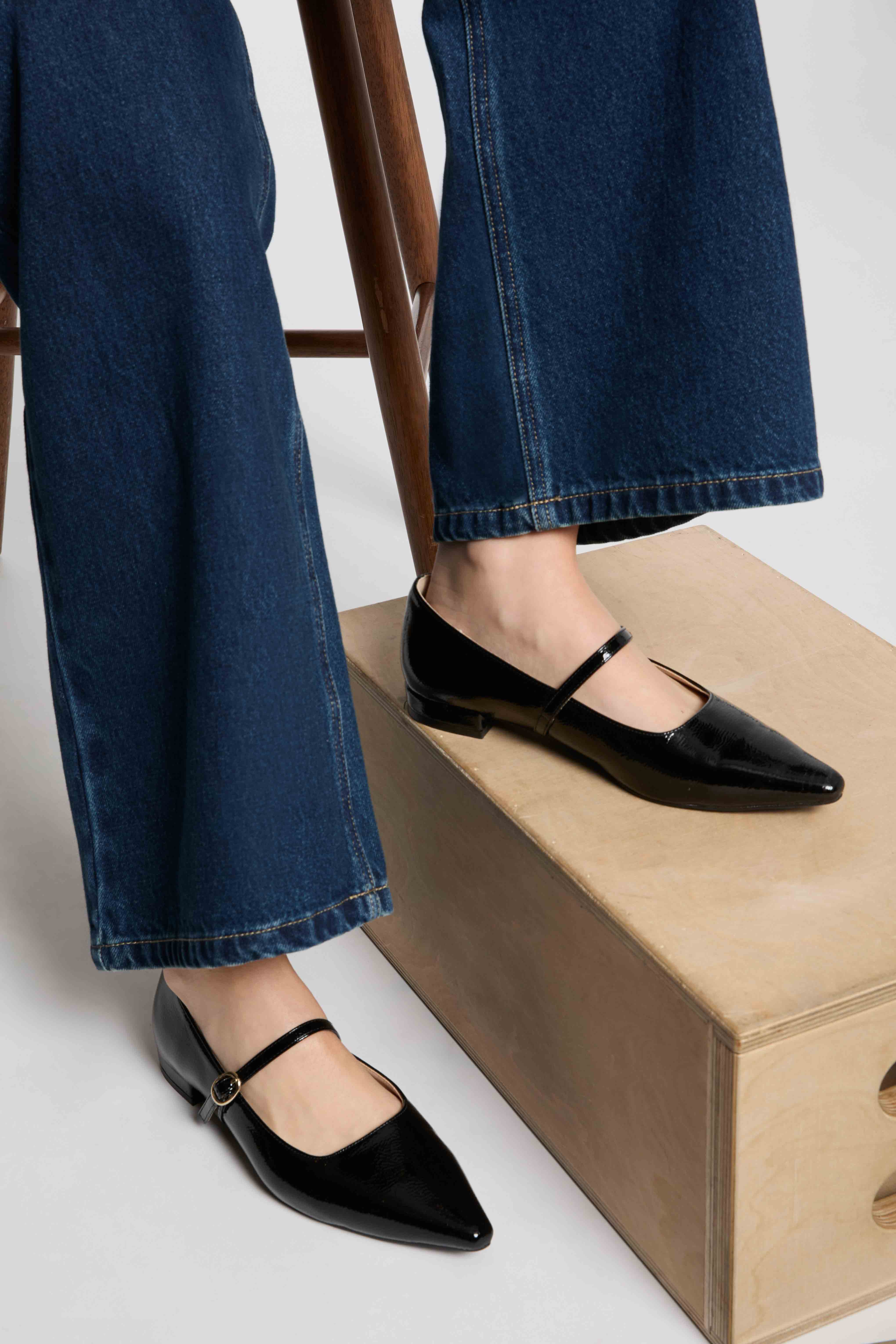 platte lakballerinas zwart vrouw Platte lakballerina's zwart vrouw