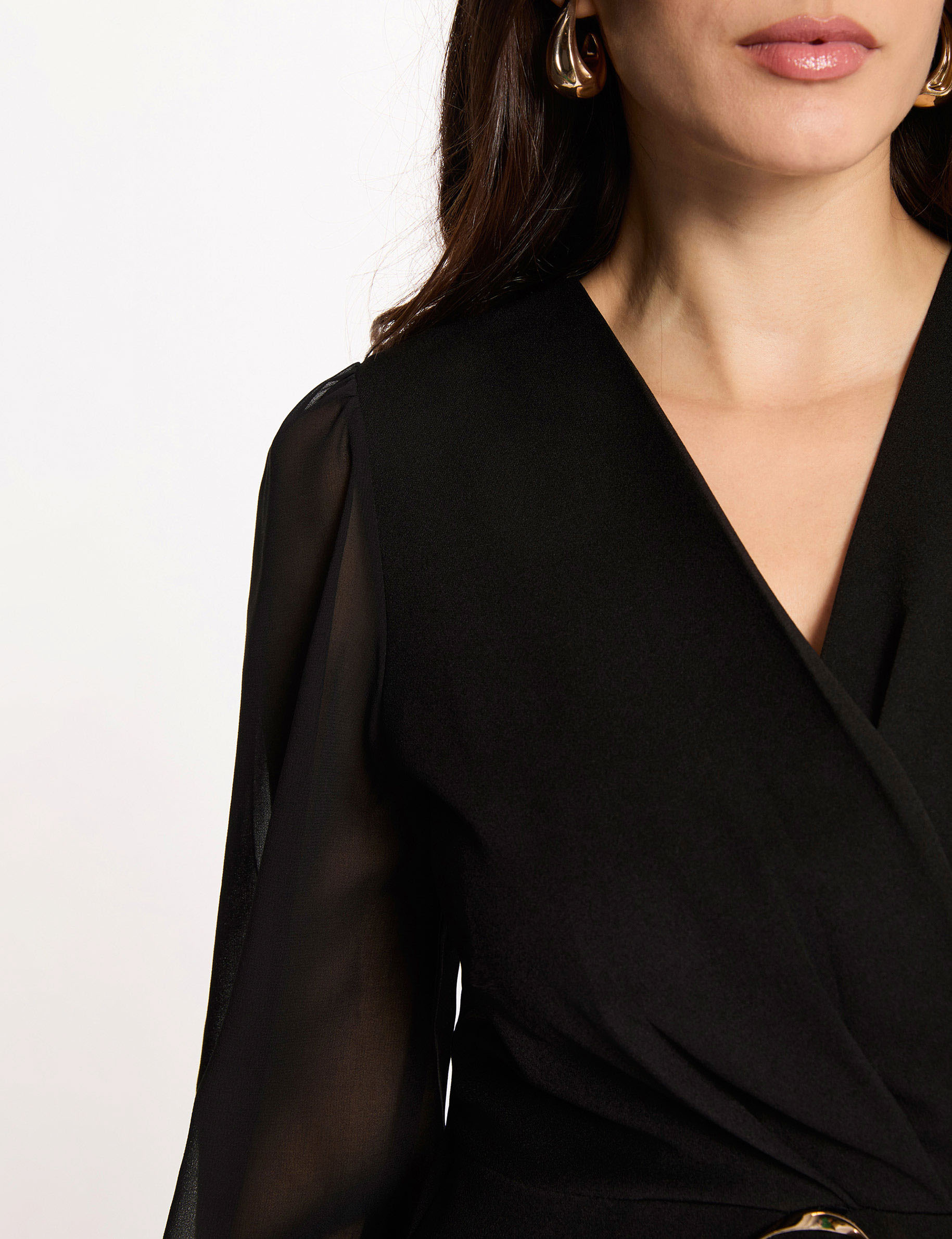 Robe courte cache coeur noir femme