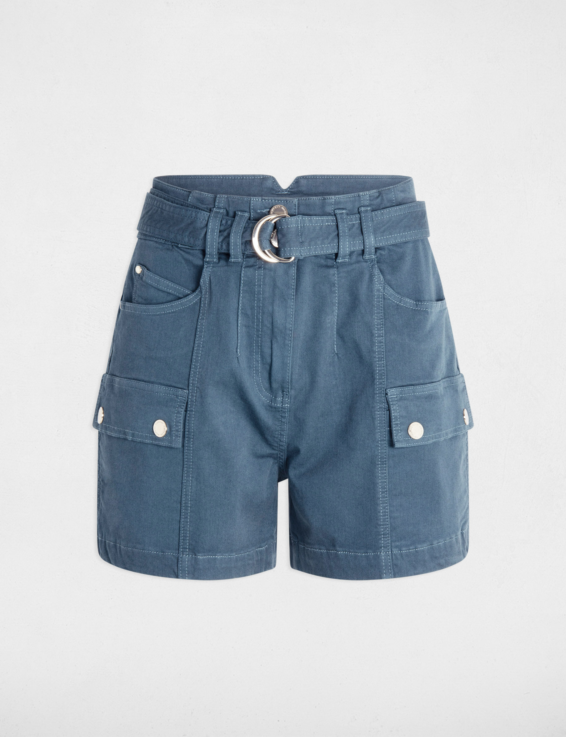 cargoshort met riem bleu petrole vrouw Cargoshort met riem bleu pétrole vrouw