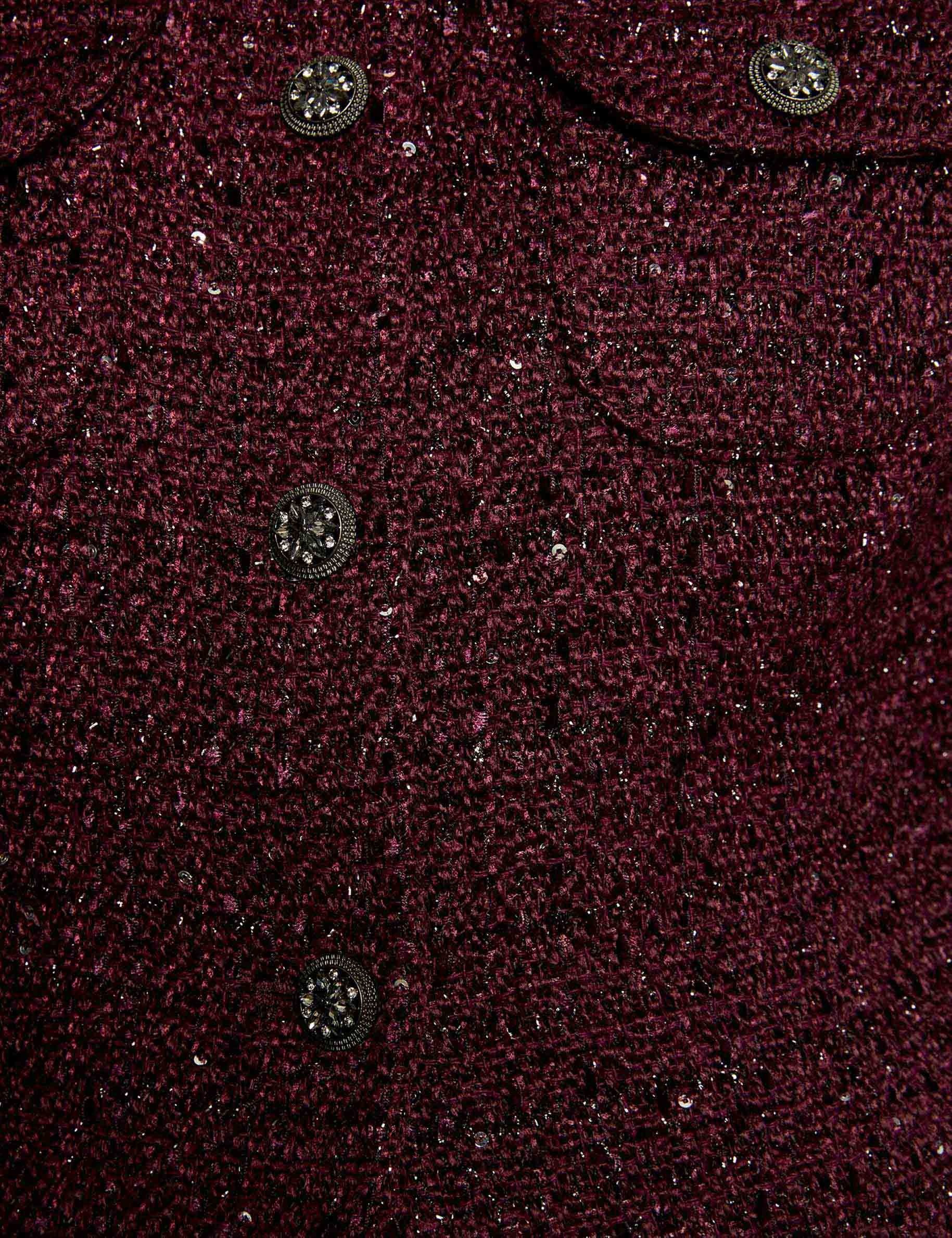 veste ajustee col rond prune femme null