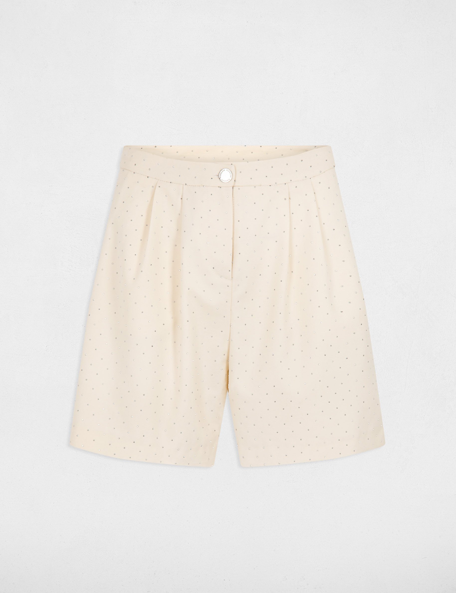 short droit avec strass vanille femme Short droit avec strass vanille femme