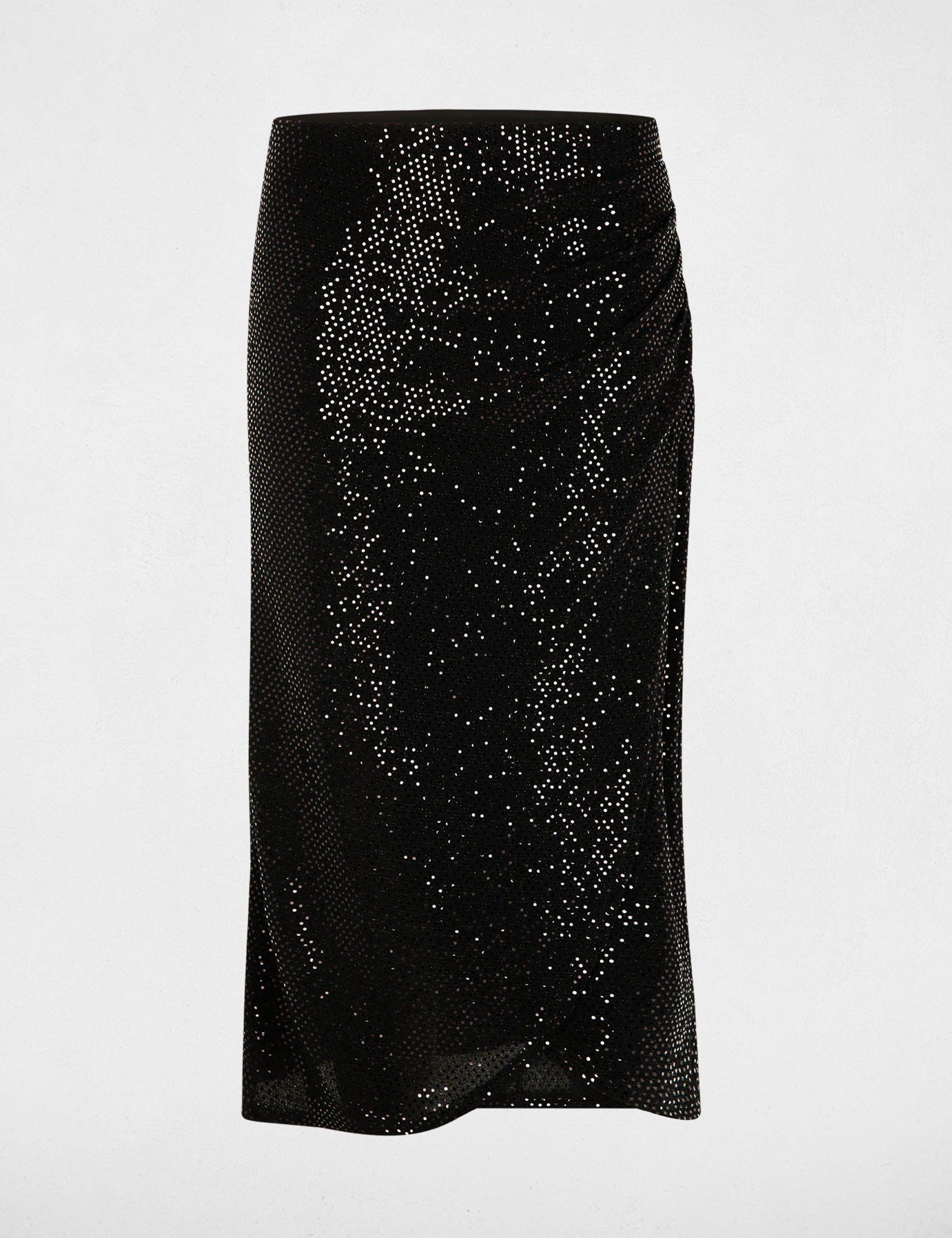 Jupe portefeuille ajustée noir femme