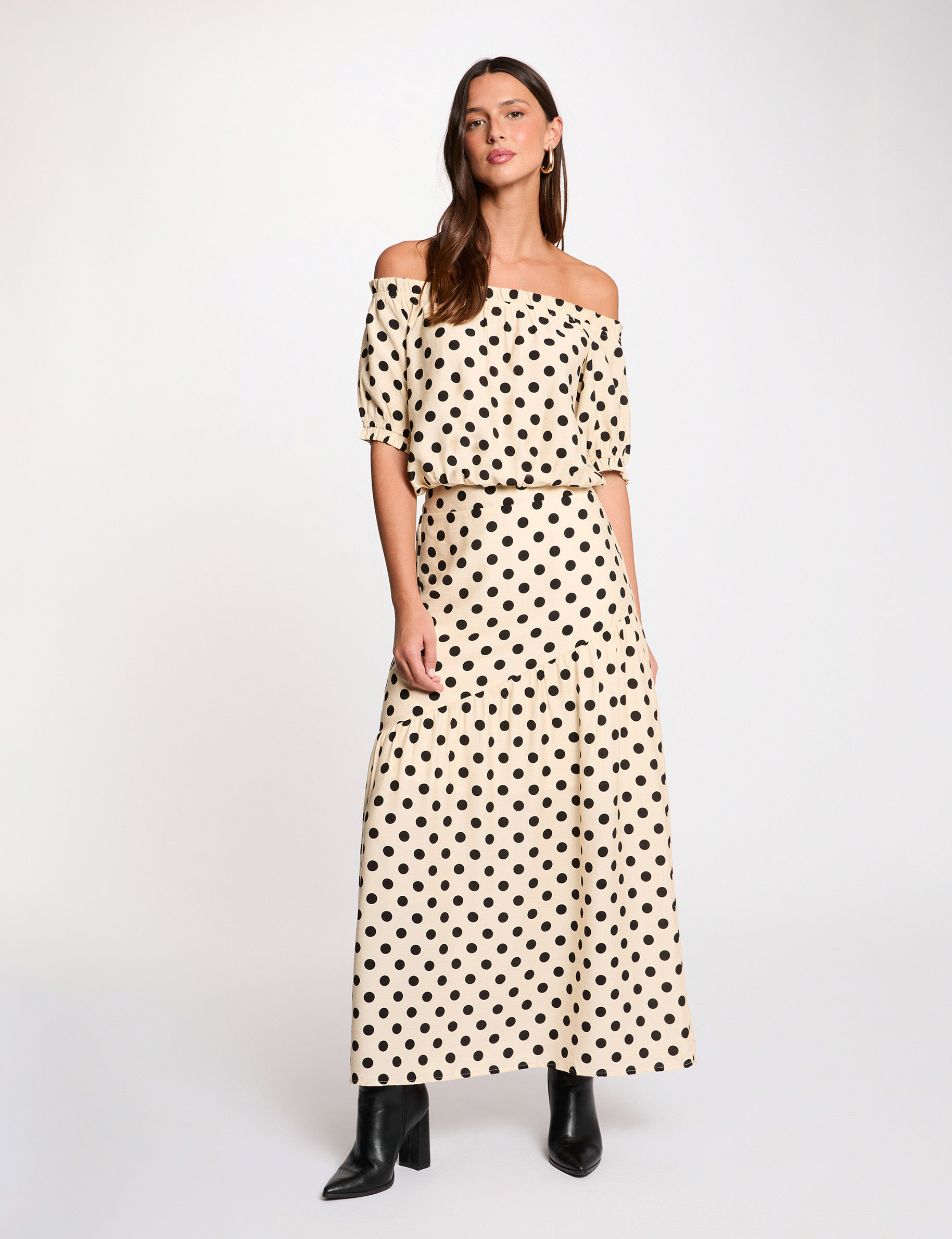 Lange aansluitende rok meerkleurig vrouw