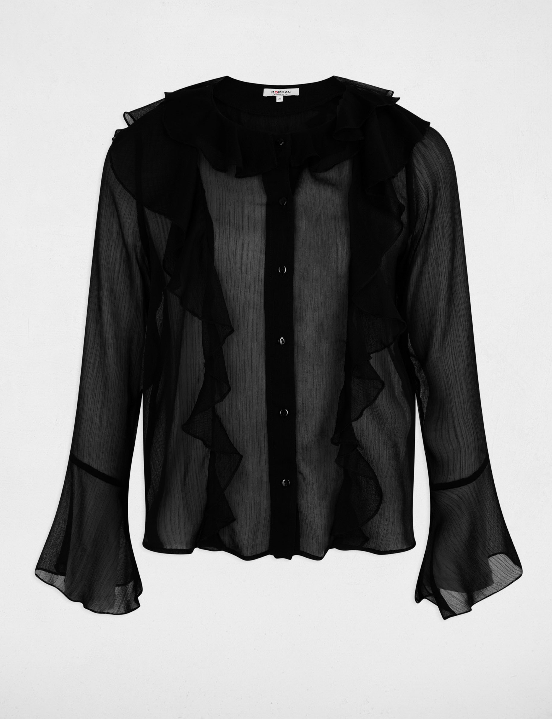 Chemise fluide noir femme