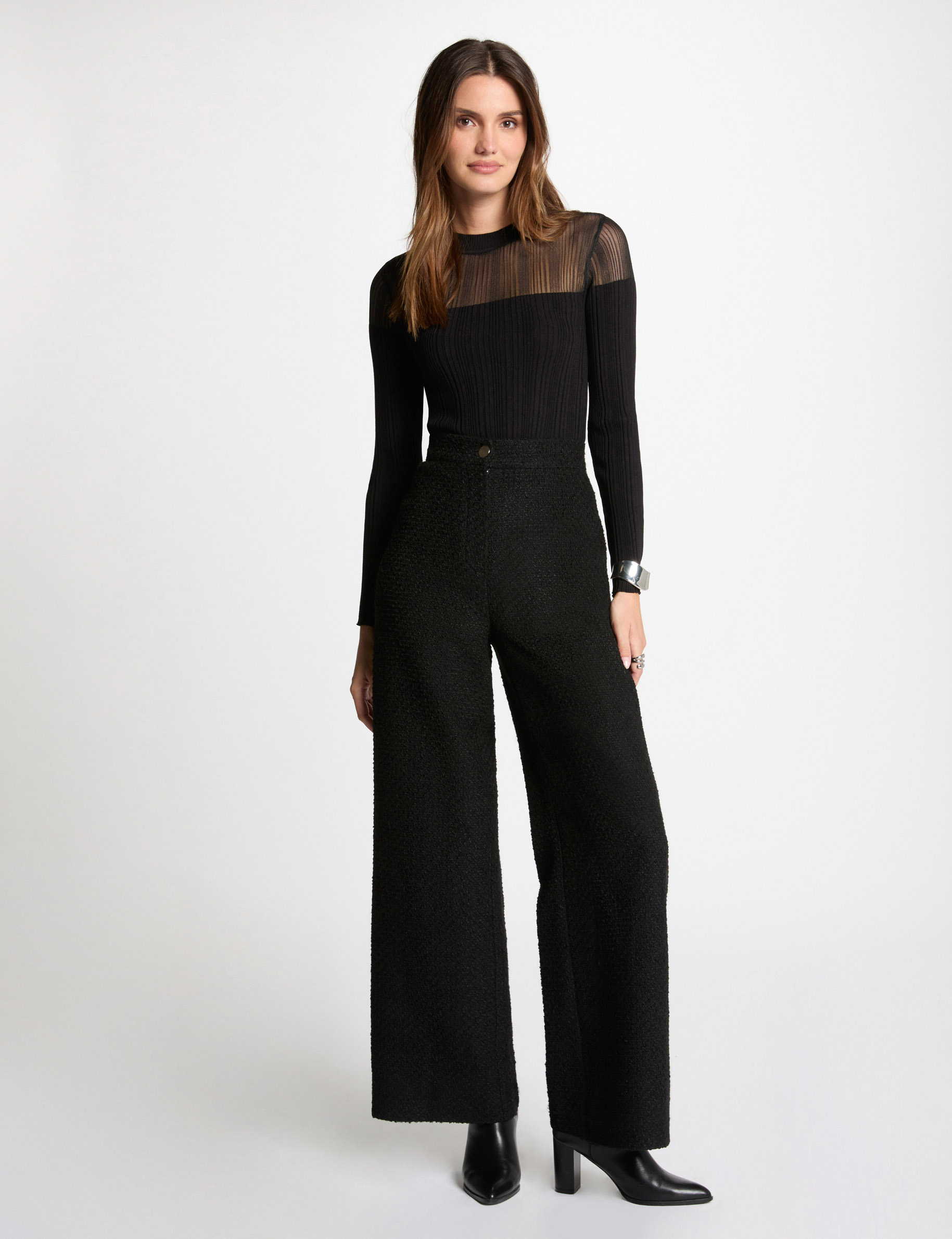 pull manches longues cotele noir femme Pull manches longues côtelé noir femme