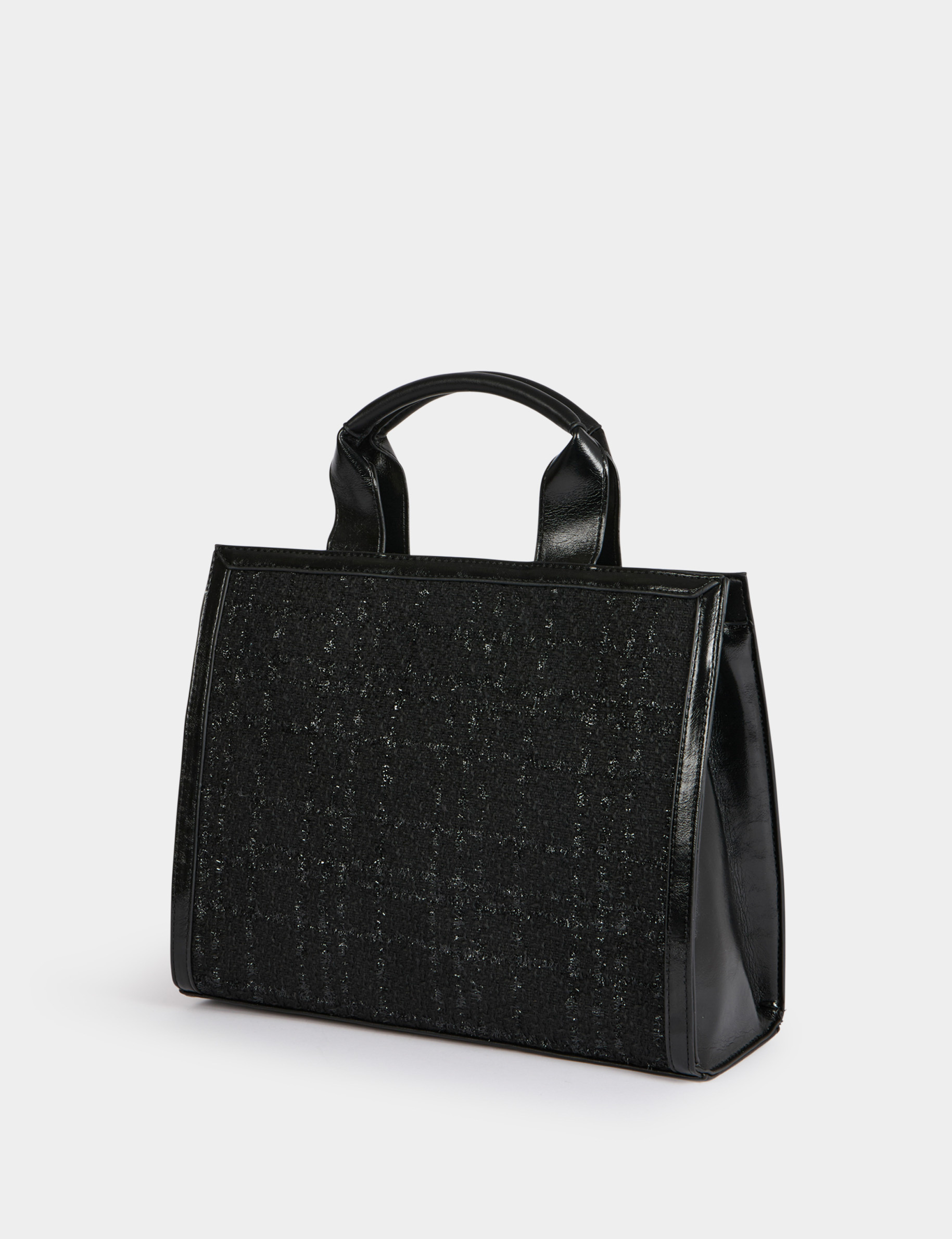 Tweed shopper zwart vrouw