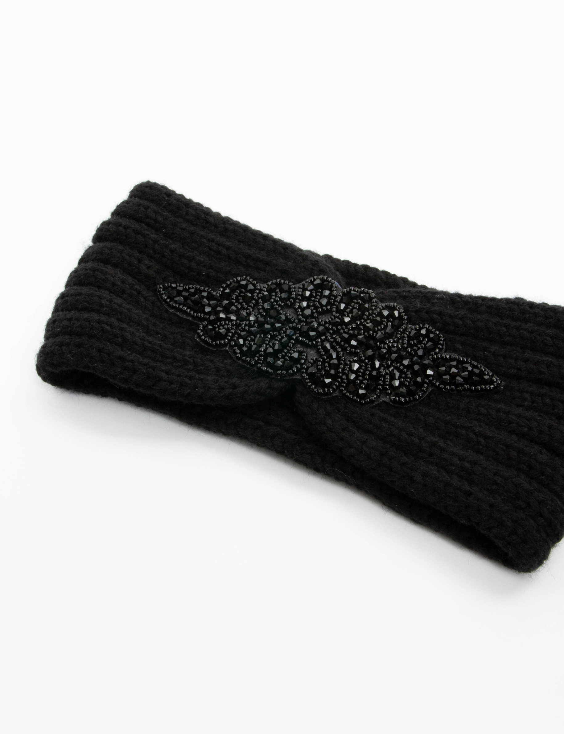 bandeau avec detail en perles noir femme zwart vrouw