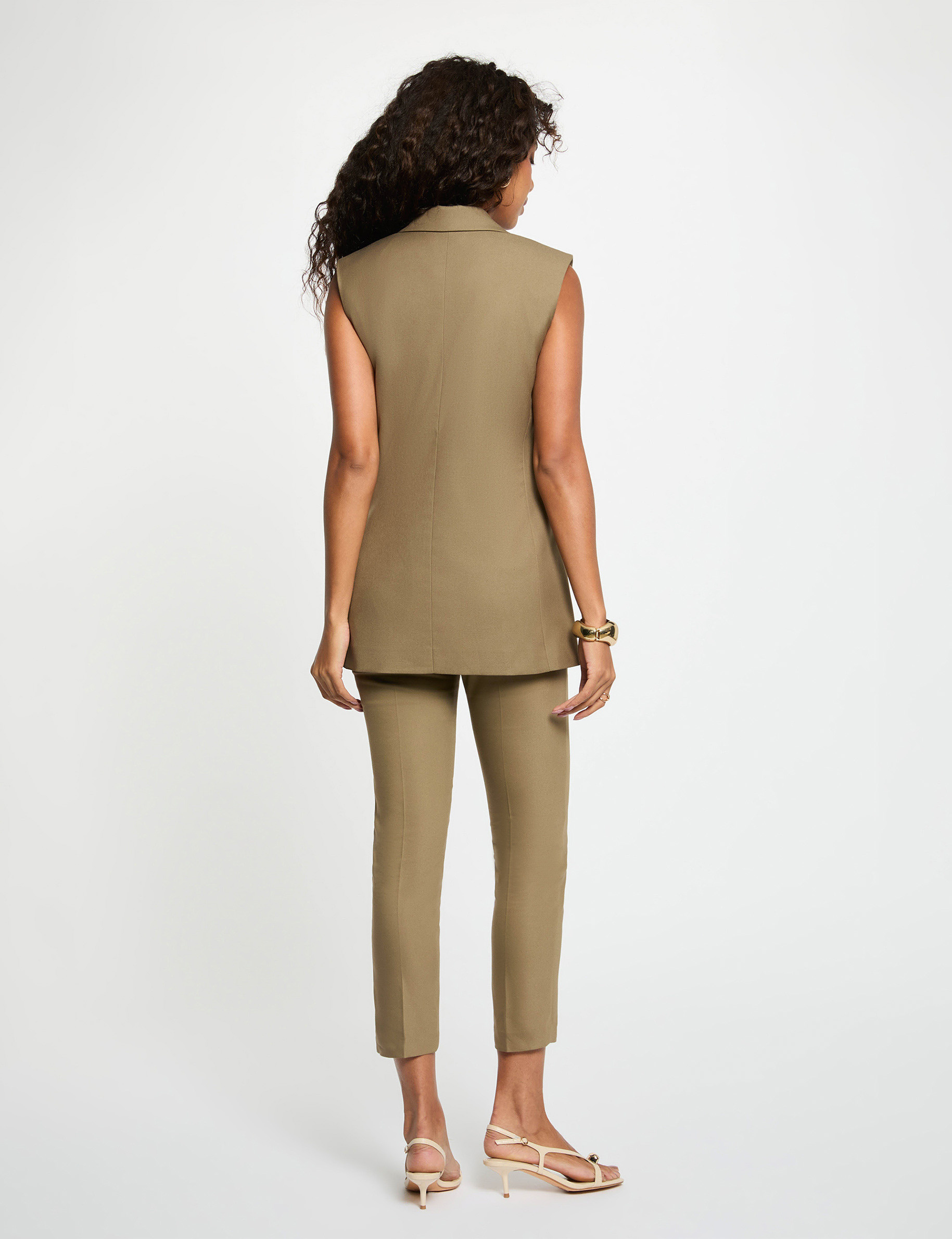 Mouwloze blazer brons vrouw