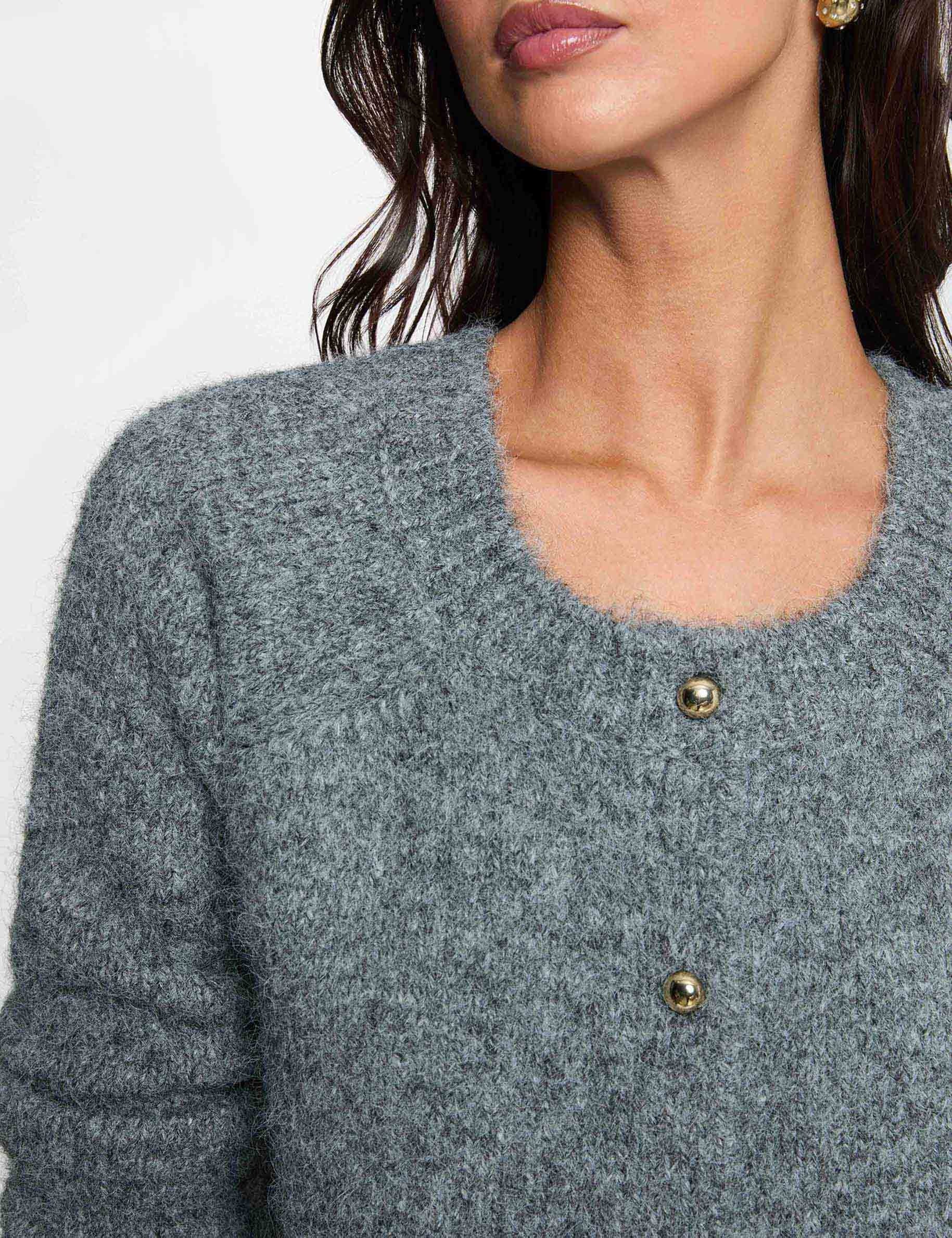 Vest met ronde hals gris clair vrouw