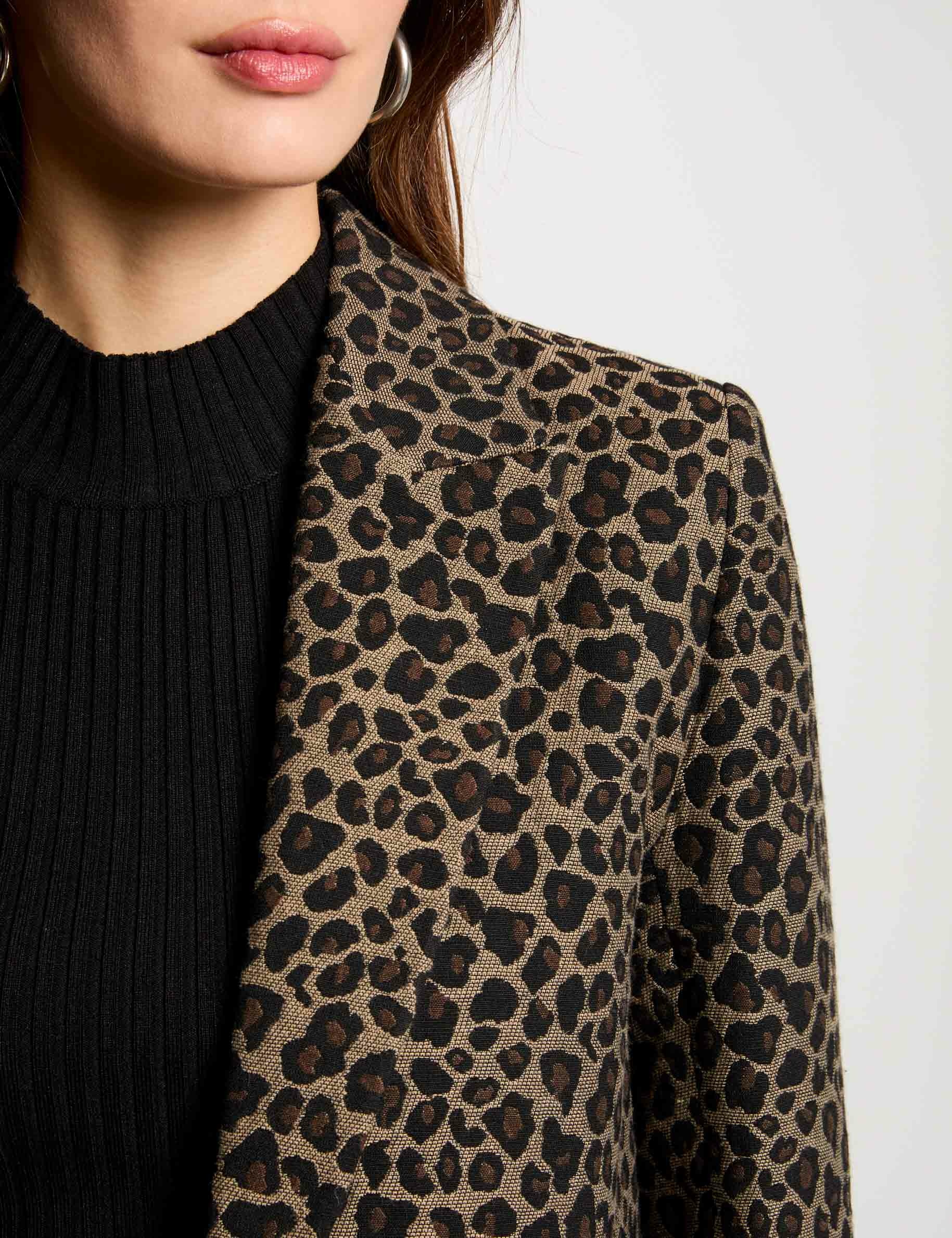 jas met luipaardprint meerkleurig vrouw Jas met luipaardprint meerkleurig vrouw