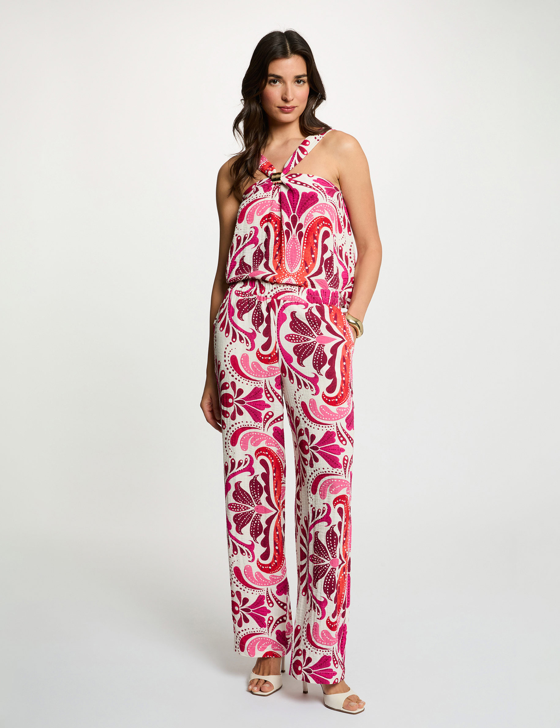 Top met opstaande kraag meerkleurig vrouw