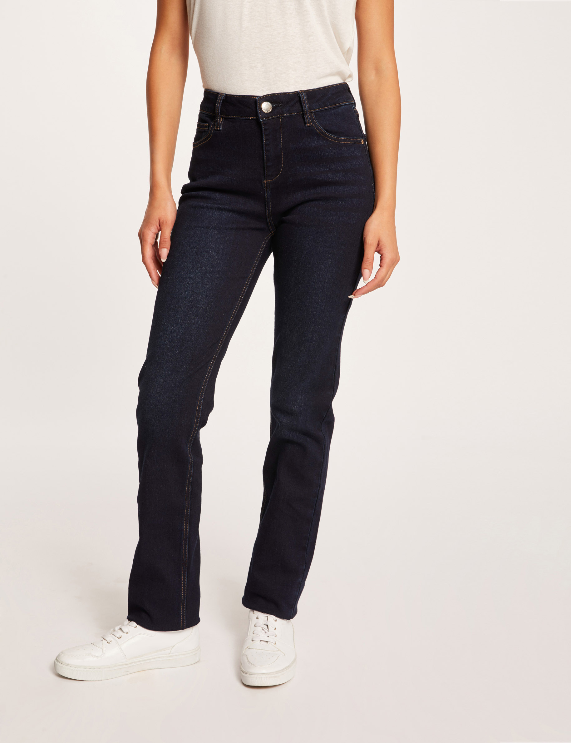 Jeans regular taille standard jean brut femme