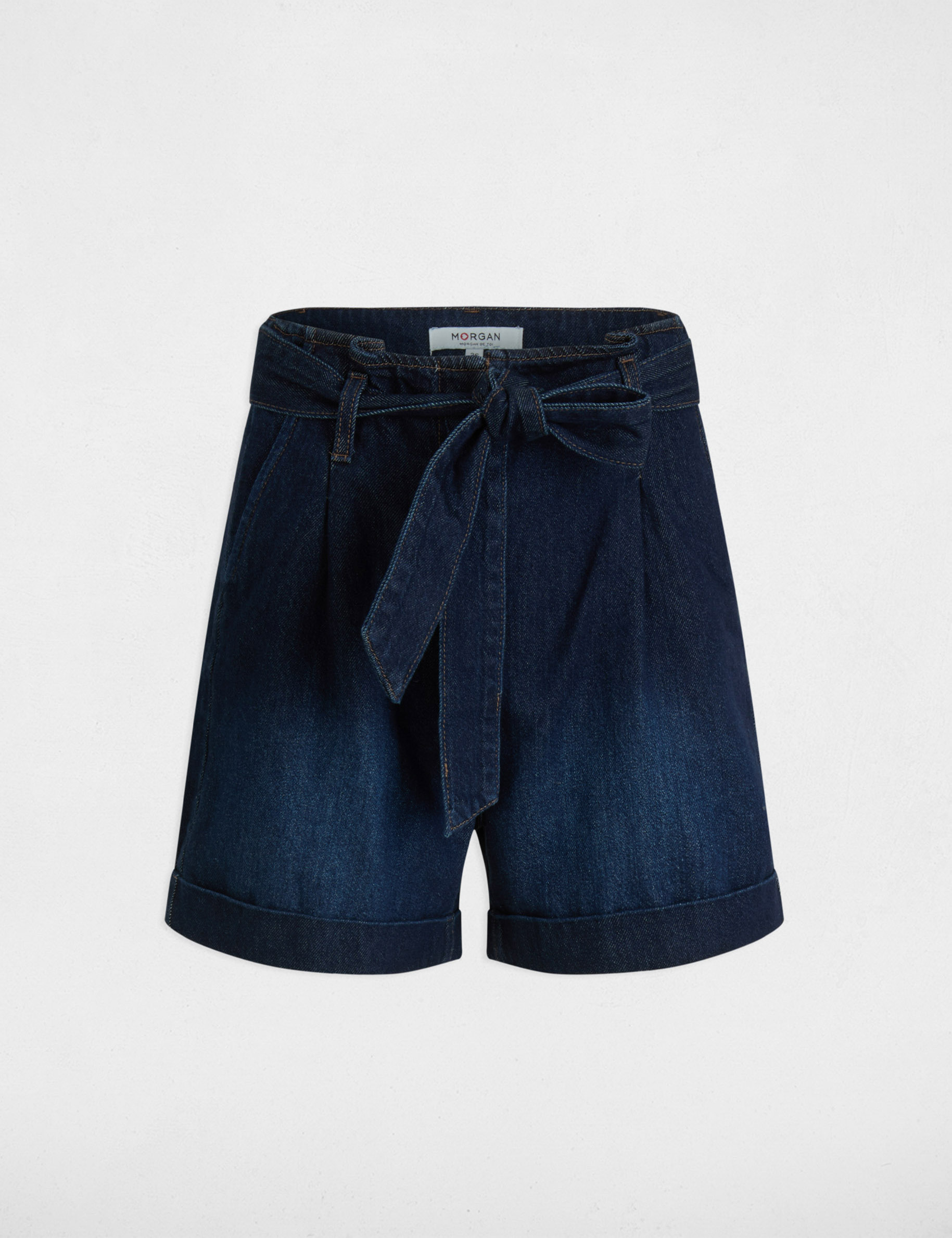 short en jean ceinture denim brut femme Short en jean ceinturé denim brut femme
