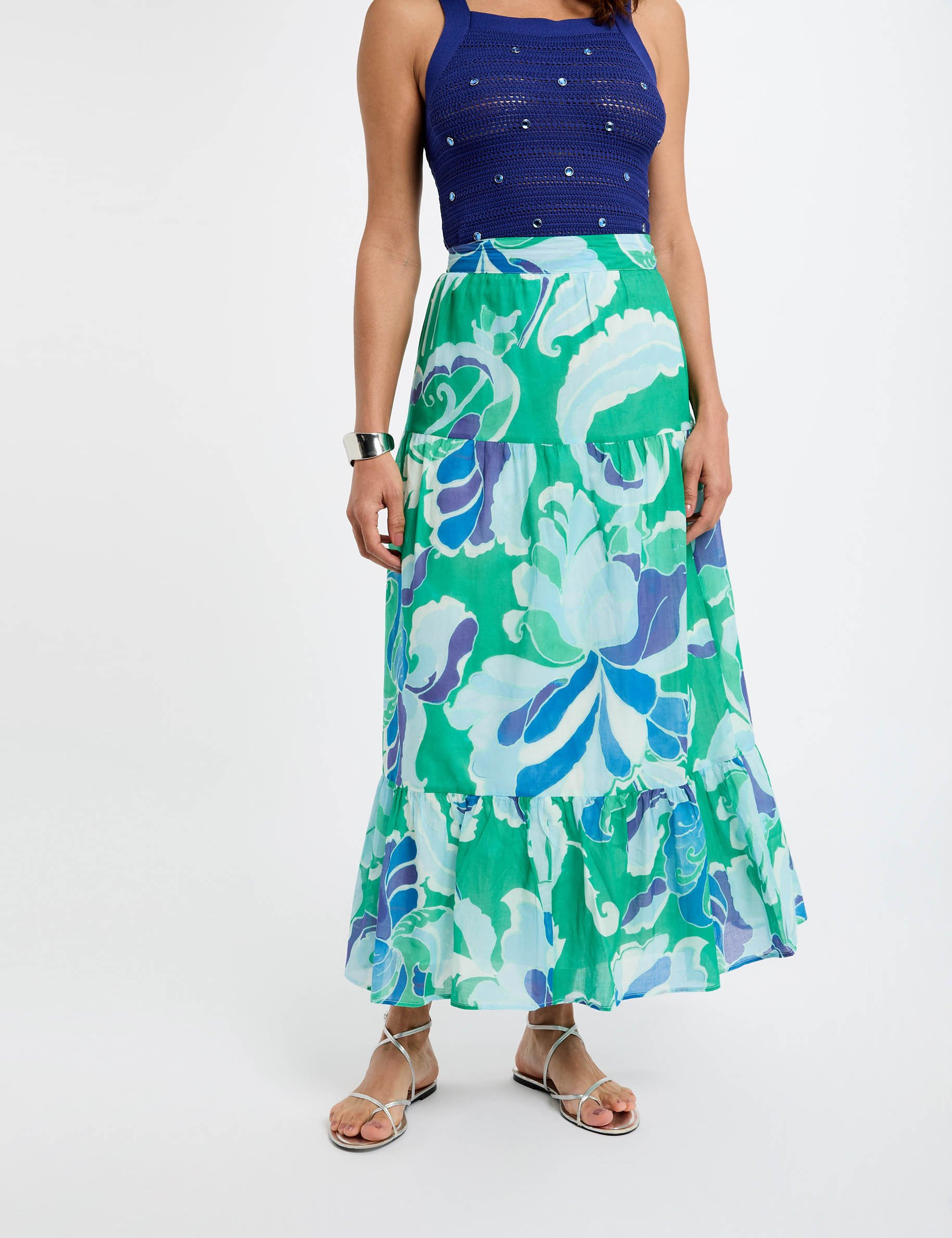 jupe longue imprimee multicolore femme Jupe longue imprimée multicolore femme